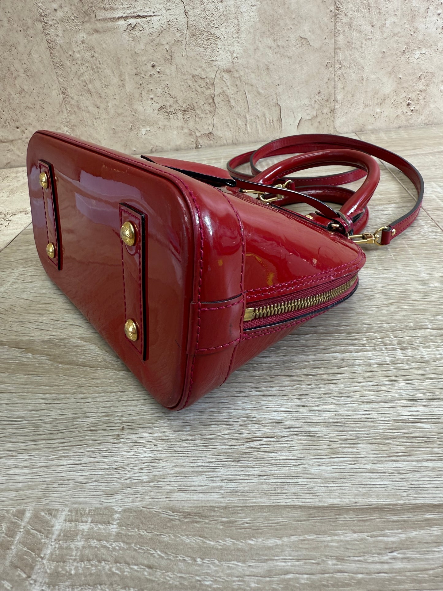 Louis Vuitton Red Vernis Patent Leather Alma BB