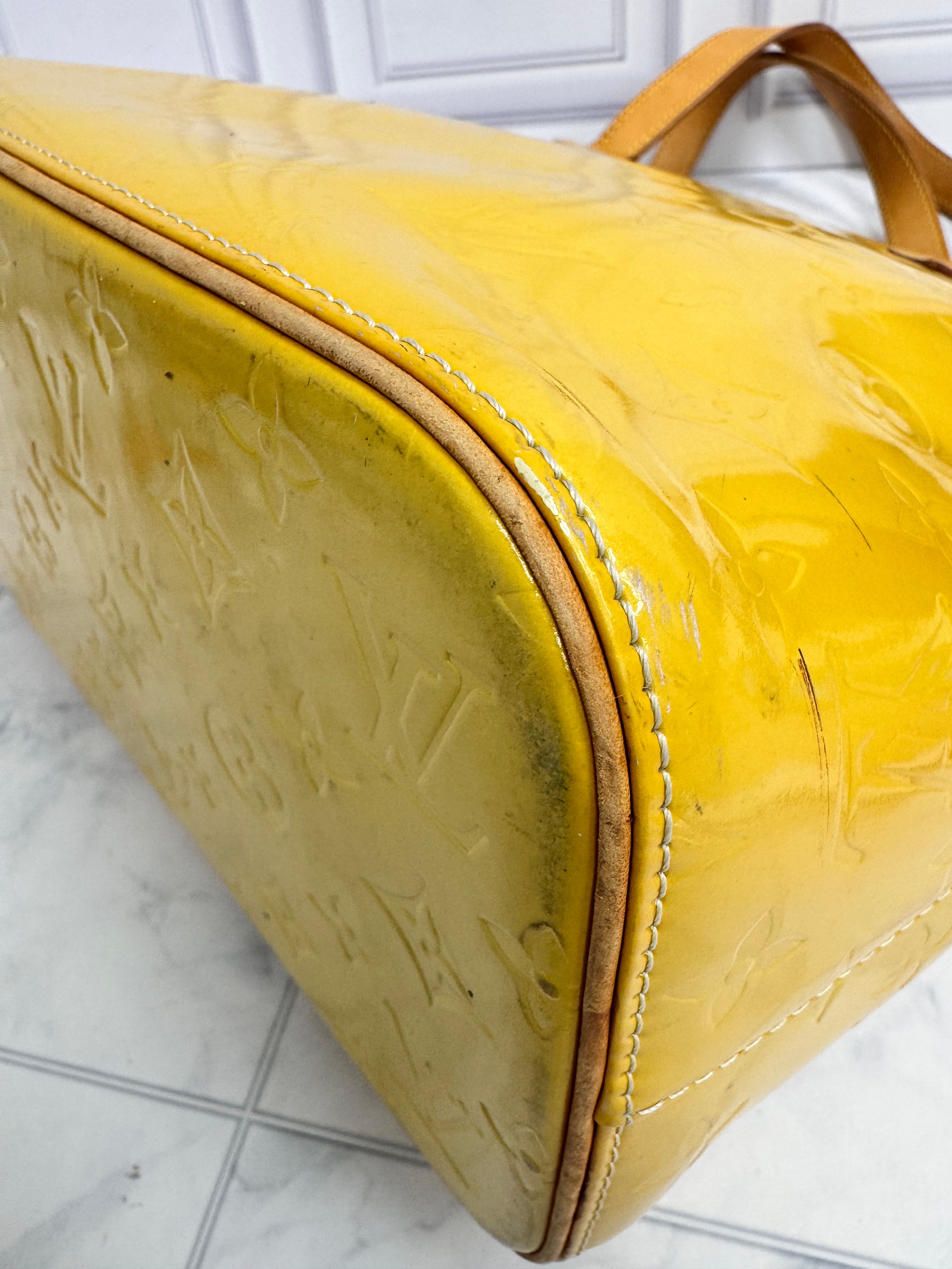 Louis Vuitton Yellow Monogram Vernis Houston Tote Bag