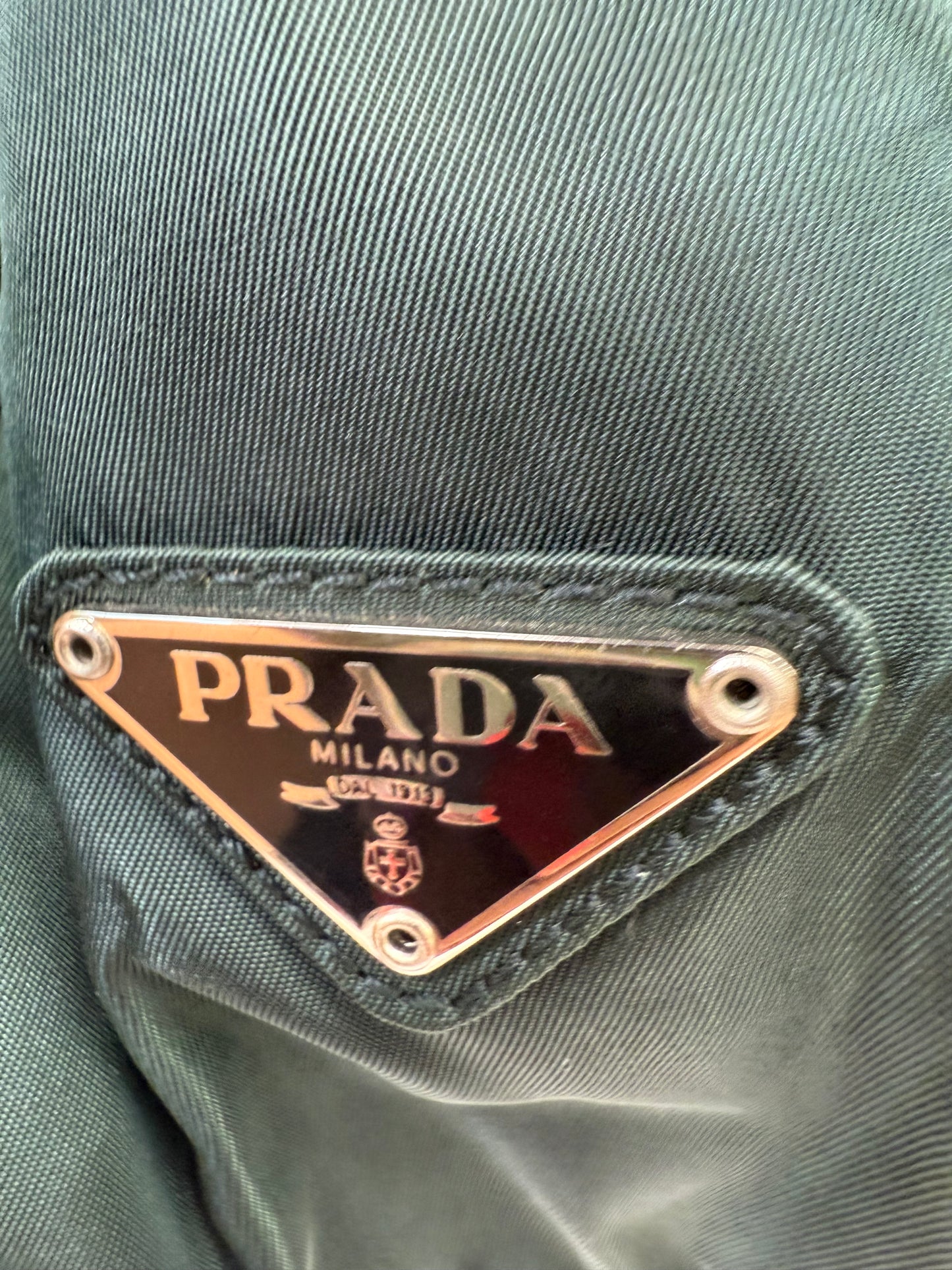 Prada Dark Green Nylon Shoulder Bag