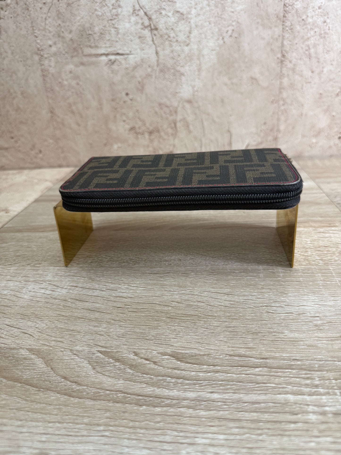 Fendi Zucca Coated Canvas Zippy Wallet
