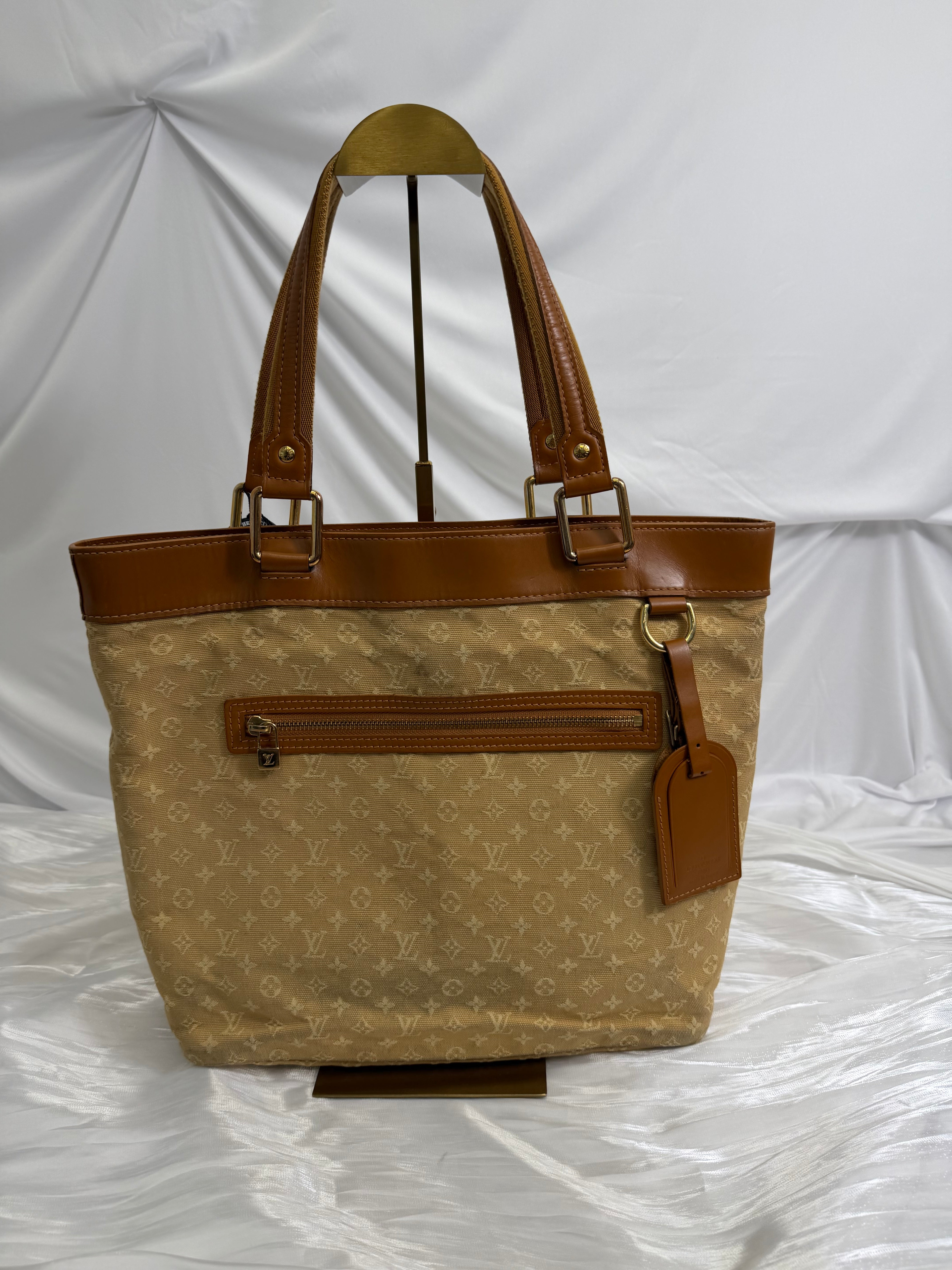 Louis Vuitton Monogram Beige Mini Lin Lucille Tote Bag