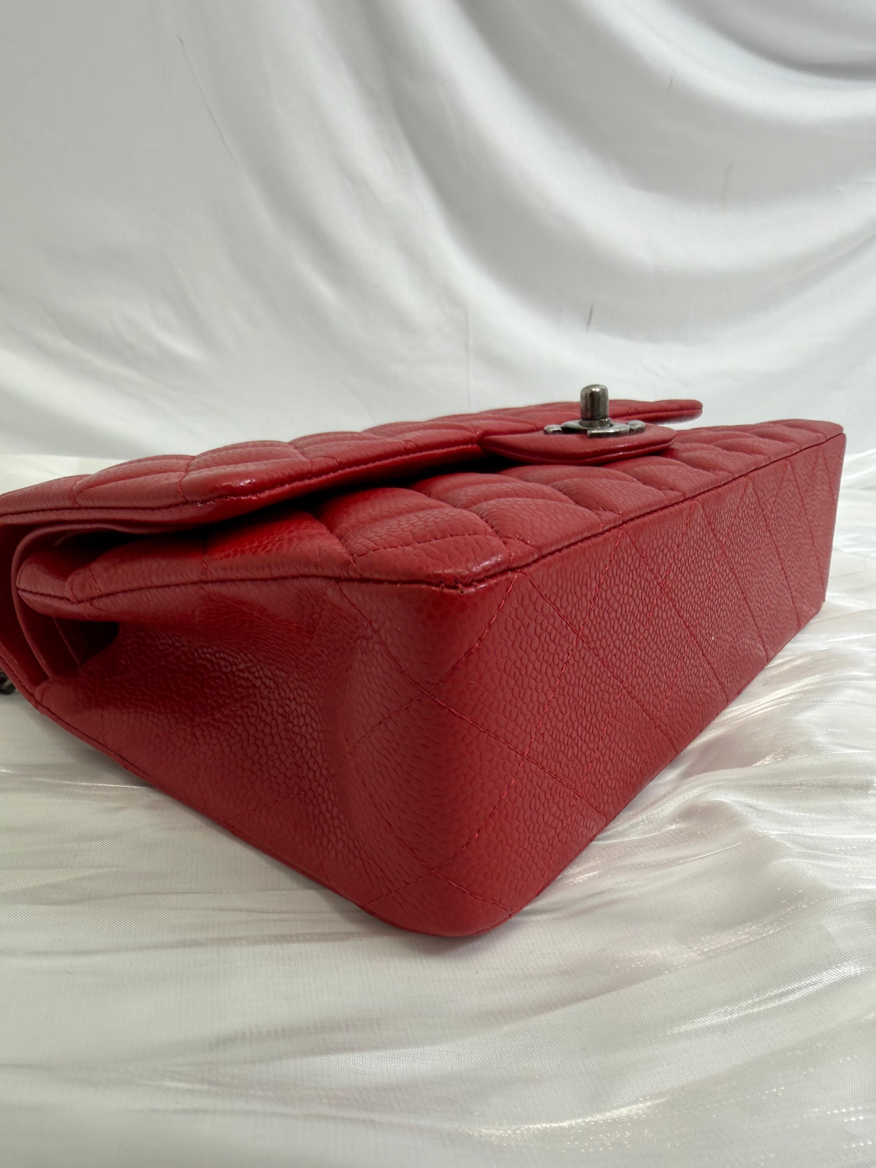 Chanel Red Caviar Classic Medium Double Flap Bag