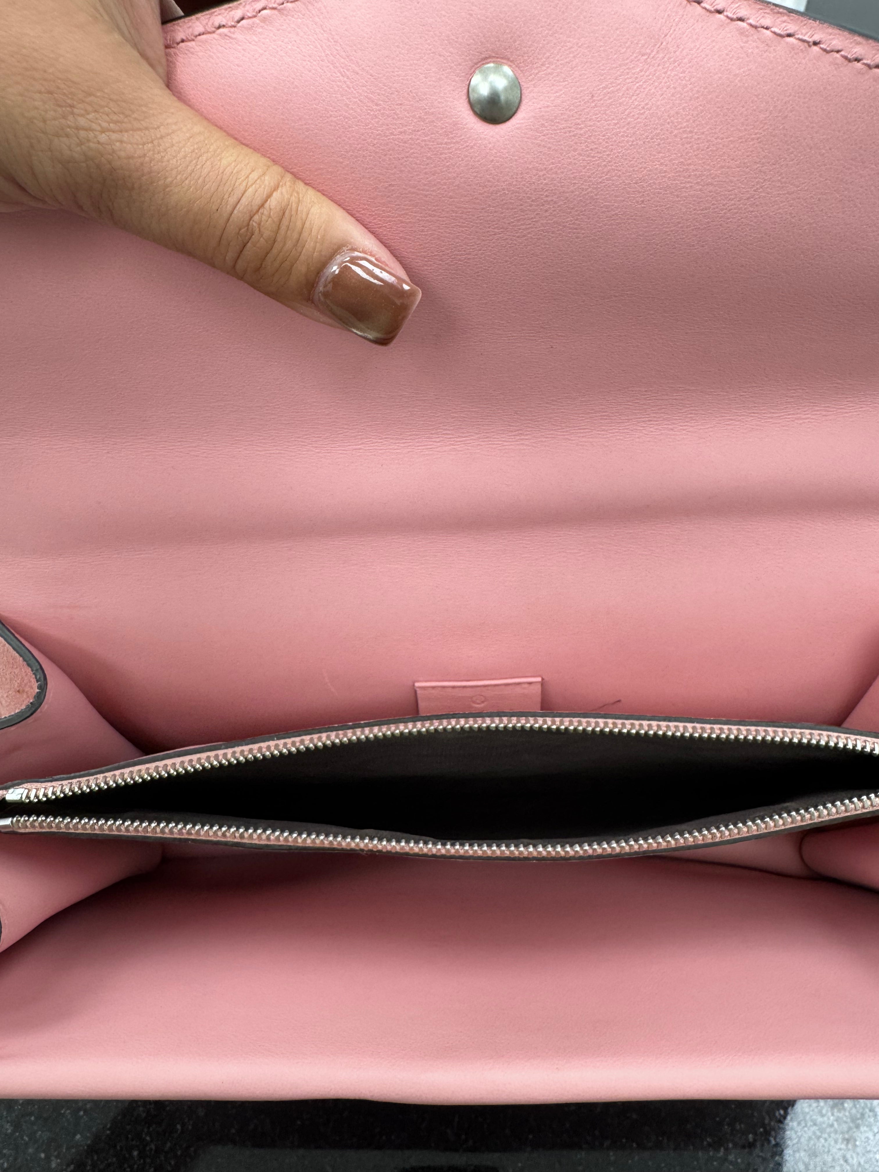 Gucci Pink Suede Crystal Dionysus Small Chain Shoulder Bag