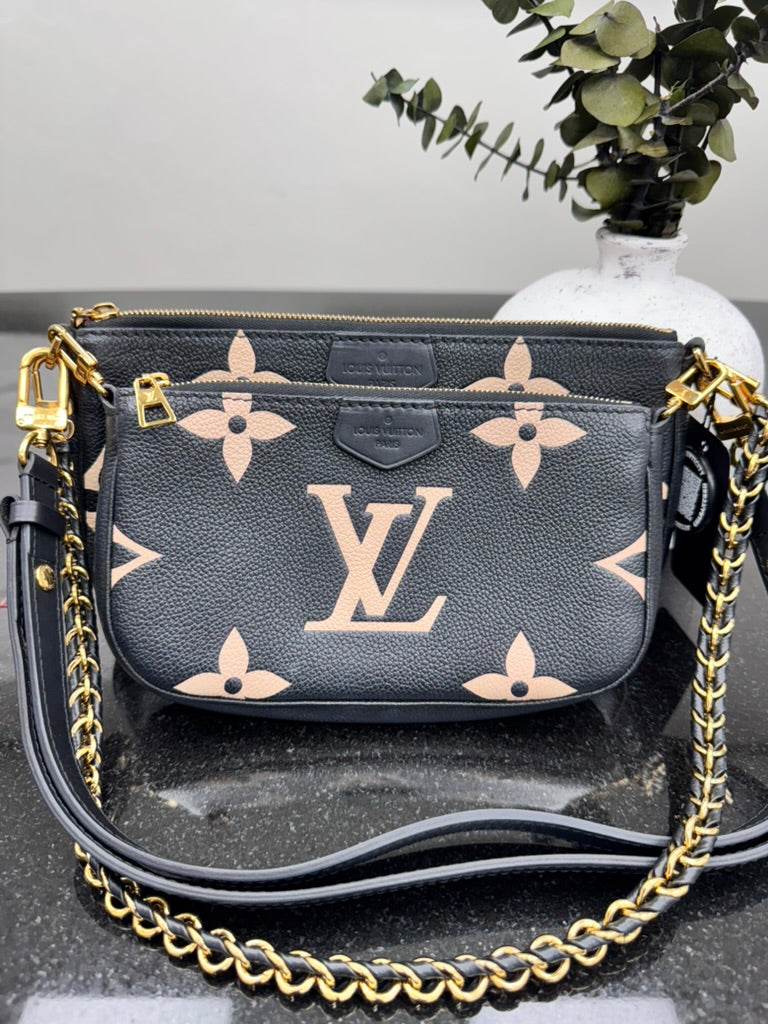 Louis Vuitton Black Monogram Empreinte Giant Multi Pochette Accessories