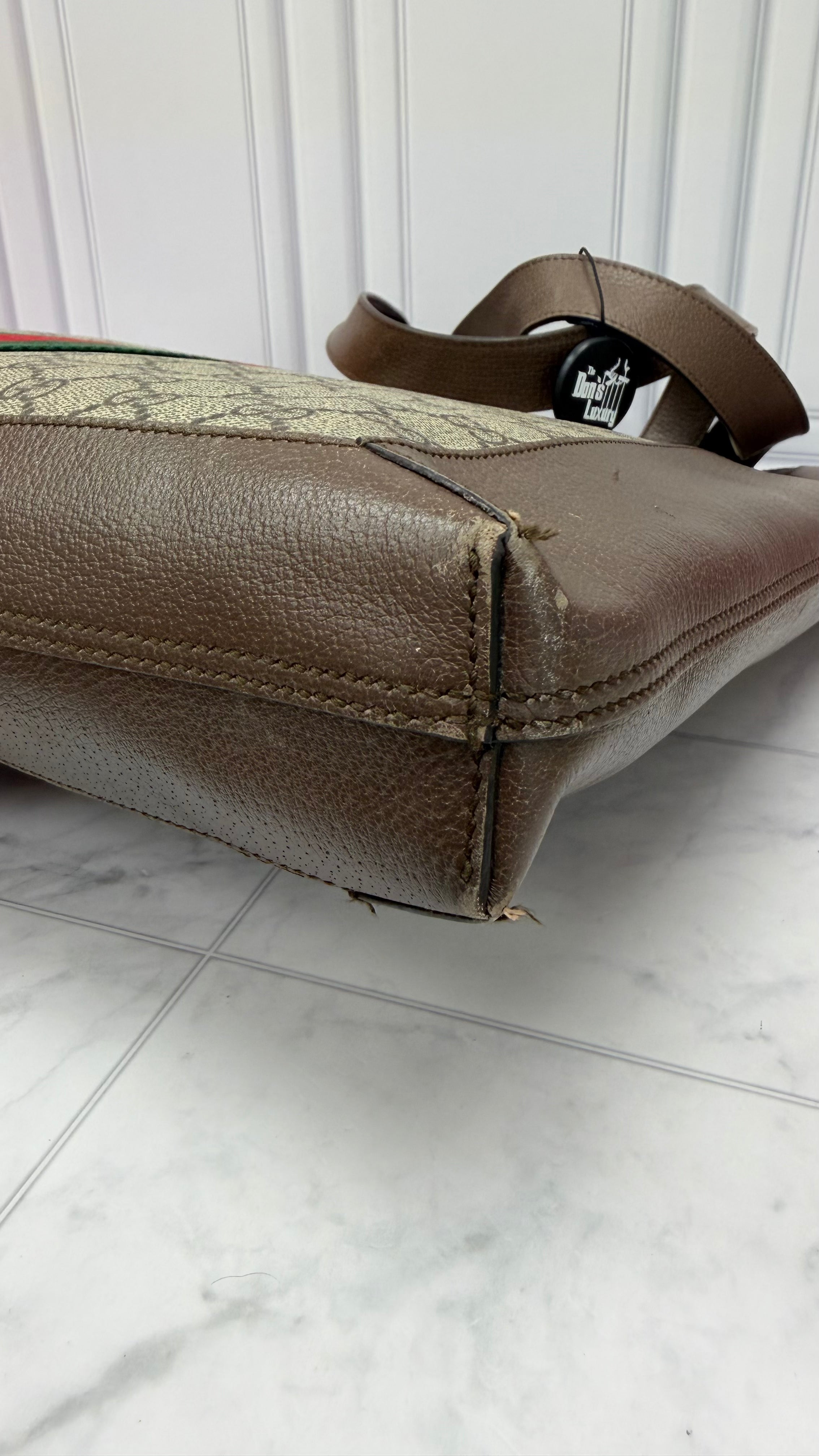 *DONS DROP* Gucci Supreme Canvas & Brown Leather Web Tote & Pouch