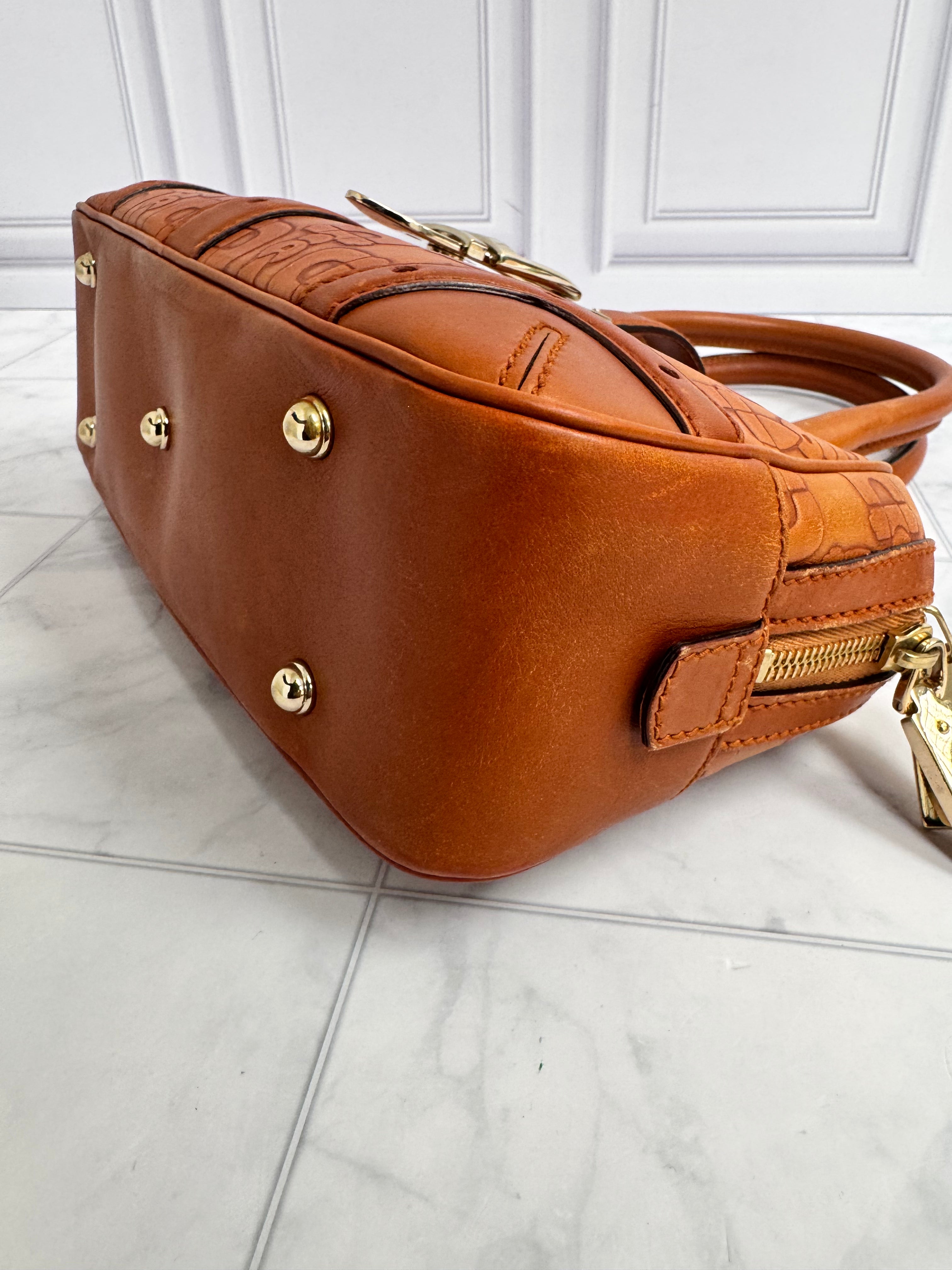 Gucci Tan Horsebit Embossed Leather Shoulder Bag