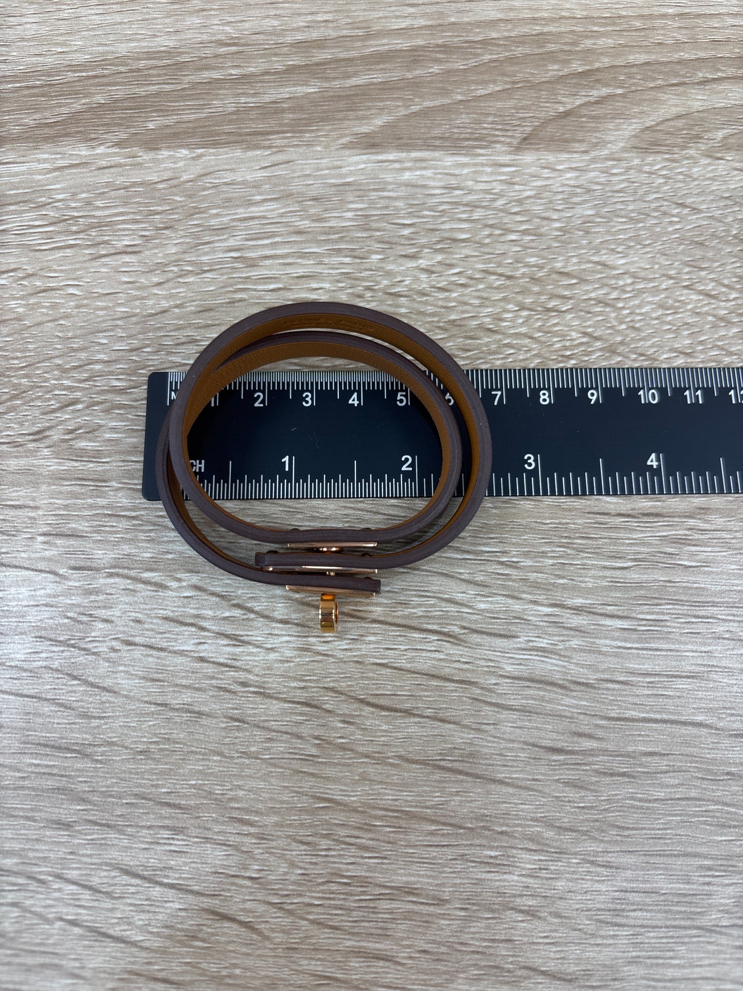 Hermes Brown Leather Kelly Wrap Bracelet
