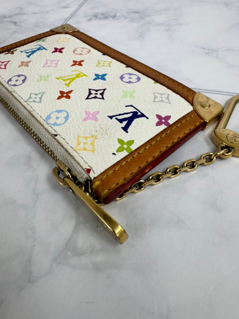 Louis Vuitton White Multicolor Key Cles