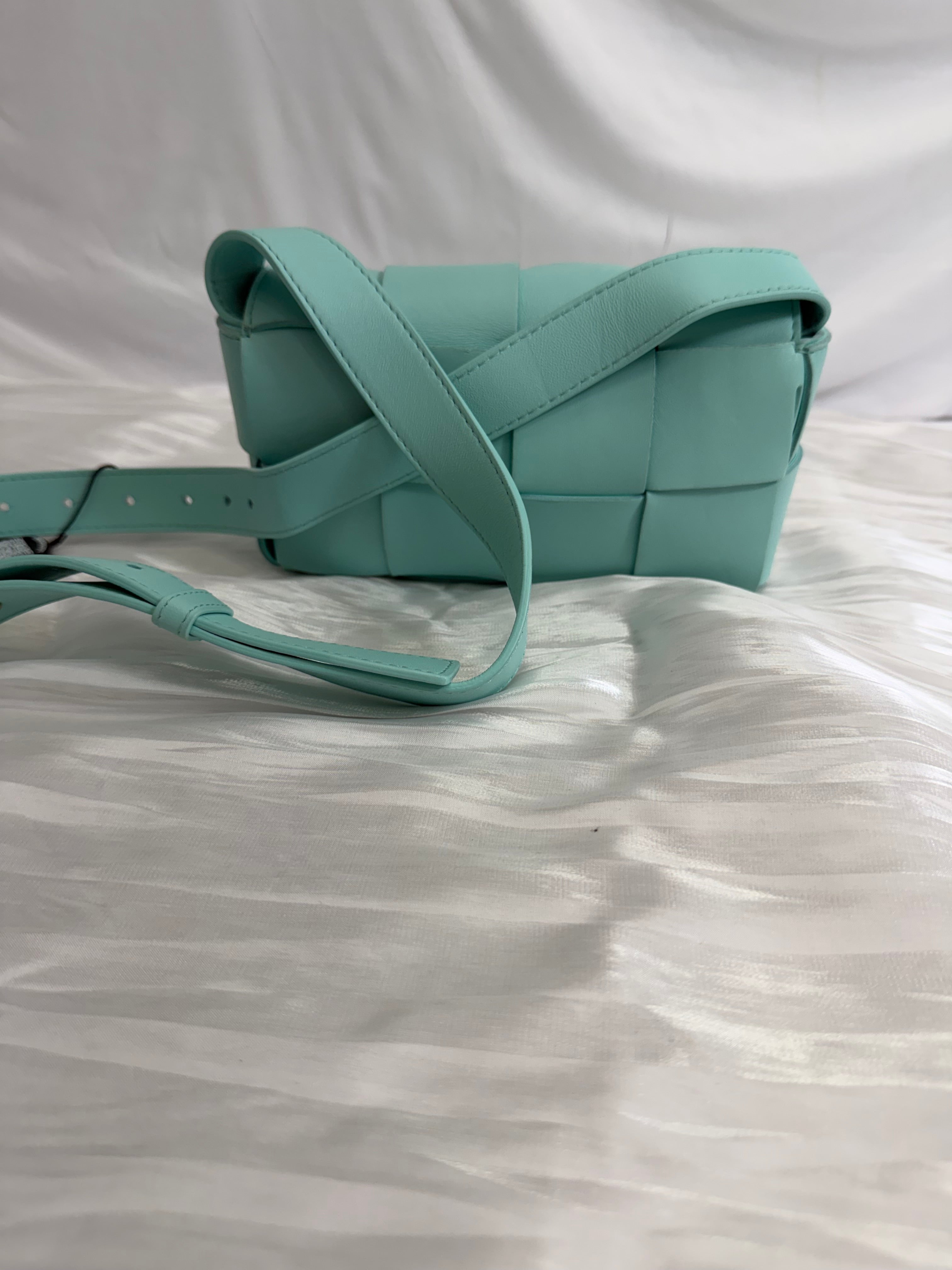 Bottega Veneta Teal Leather Padded Cassette Bag