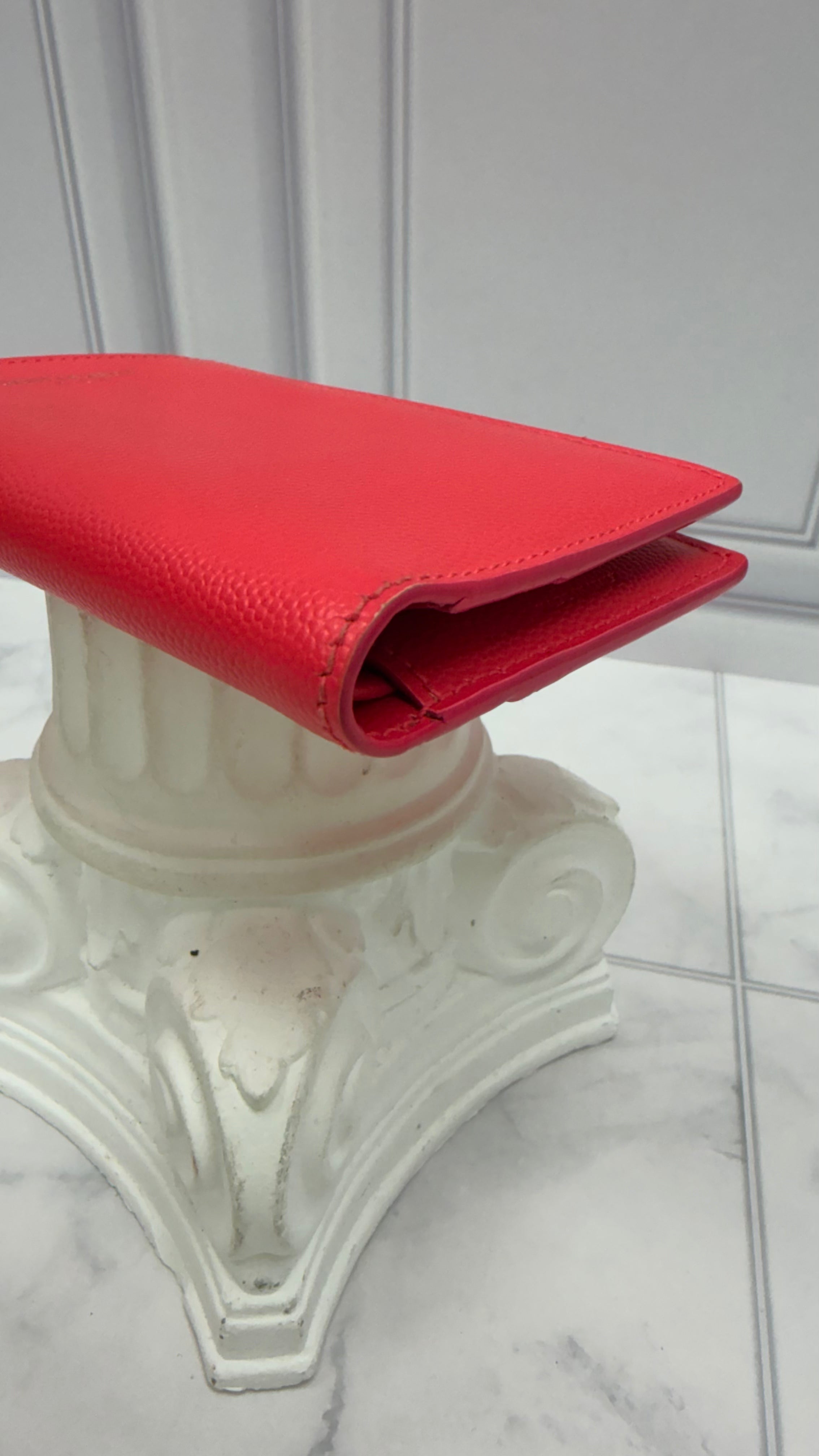 Saint Laurent YSL Hot Pink Pebbled Leather Card Case
