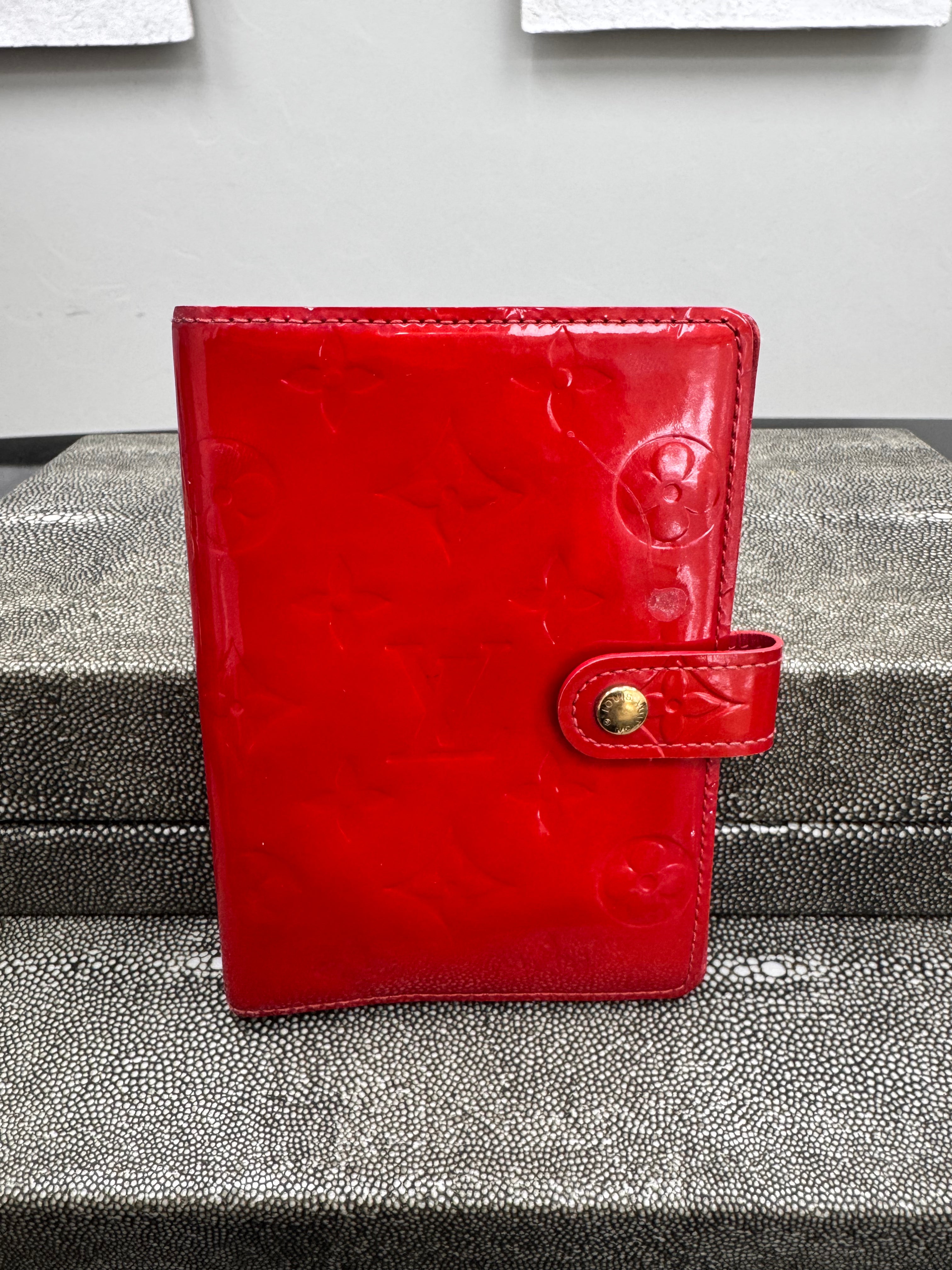 Louis Vuitton Red Monogram Vernis Agenda PM