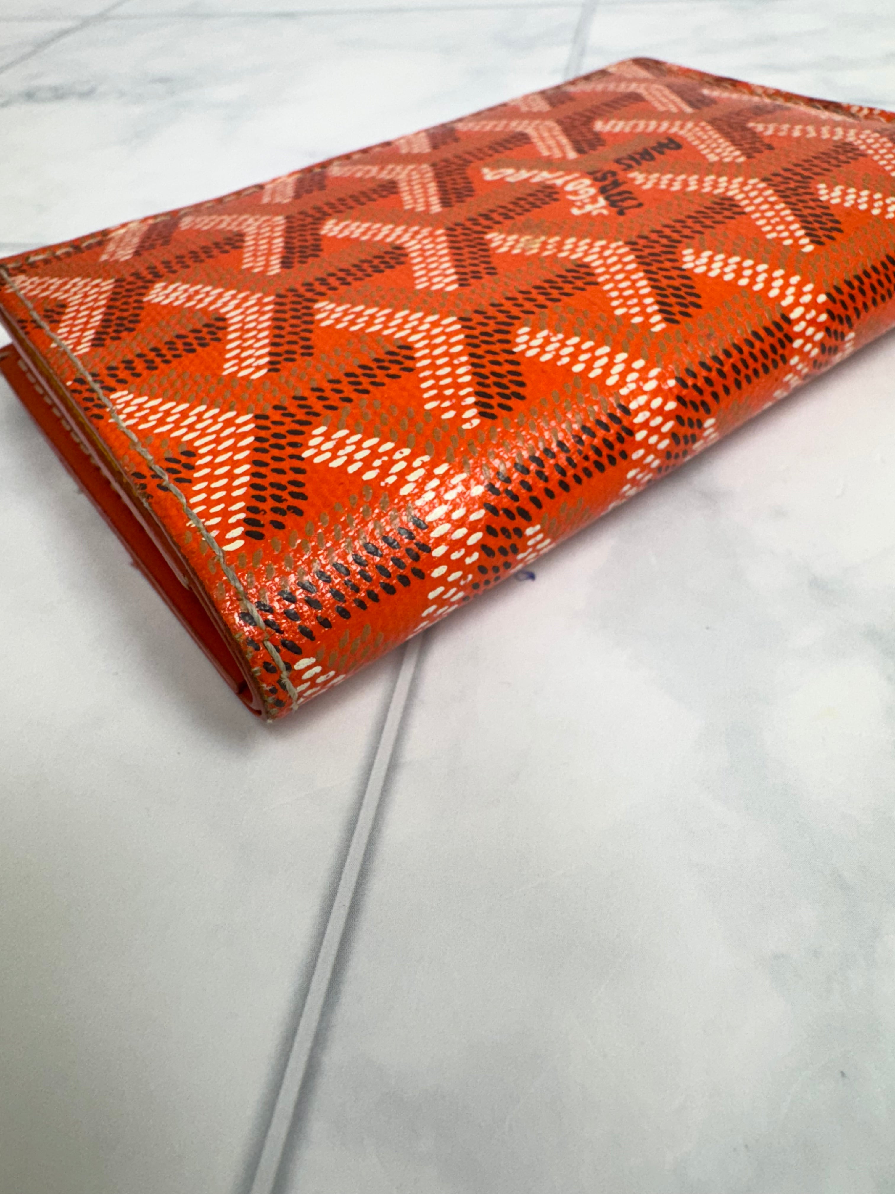 Goyard Orange Goyardine Coated Canvas Saint-Pierre Card Holder