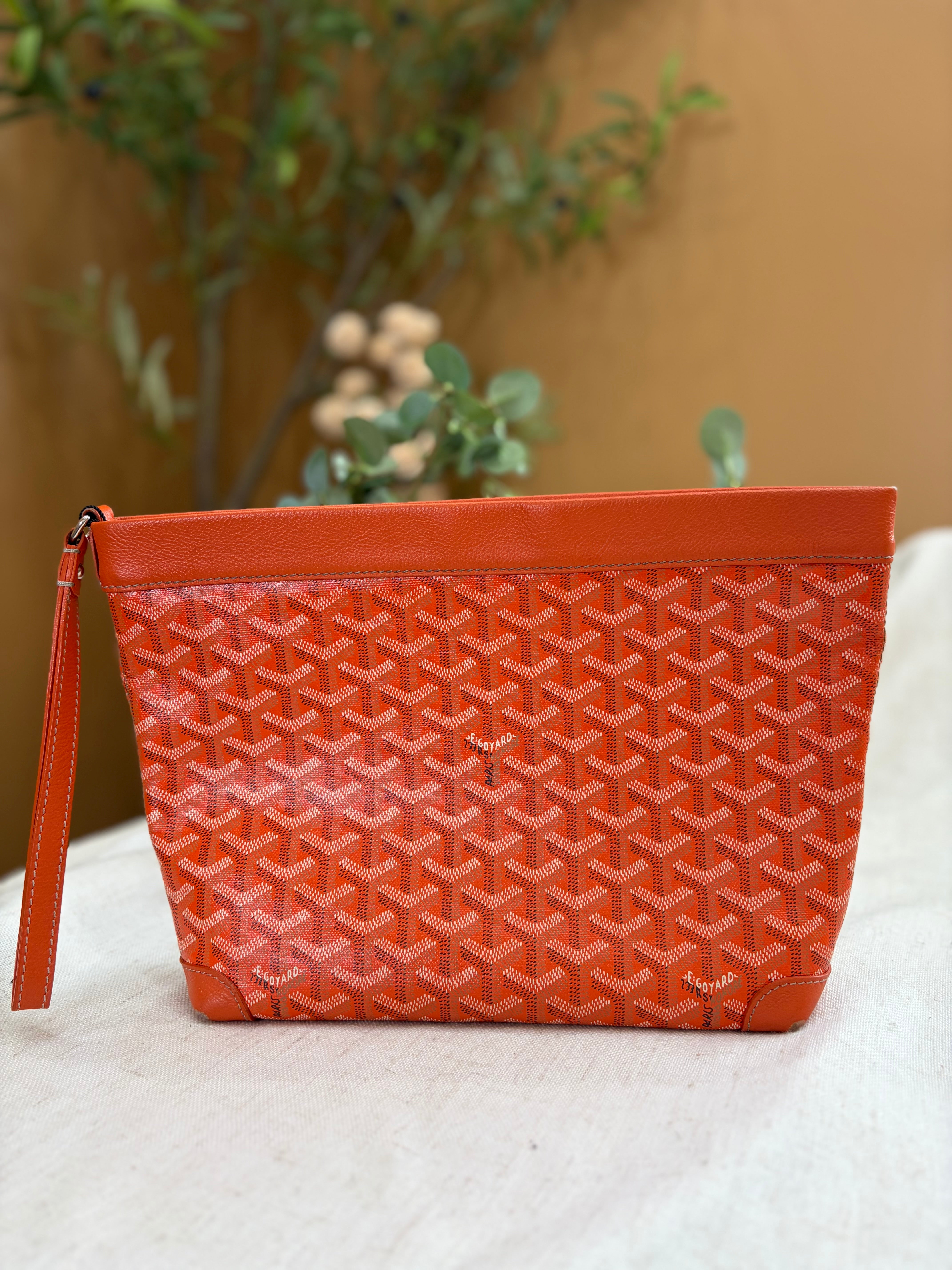 Goyard Orange Goyardine Conti Pouch