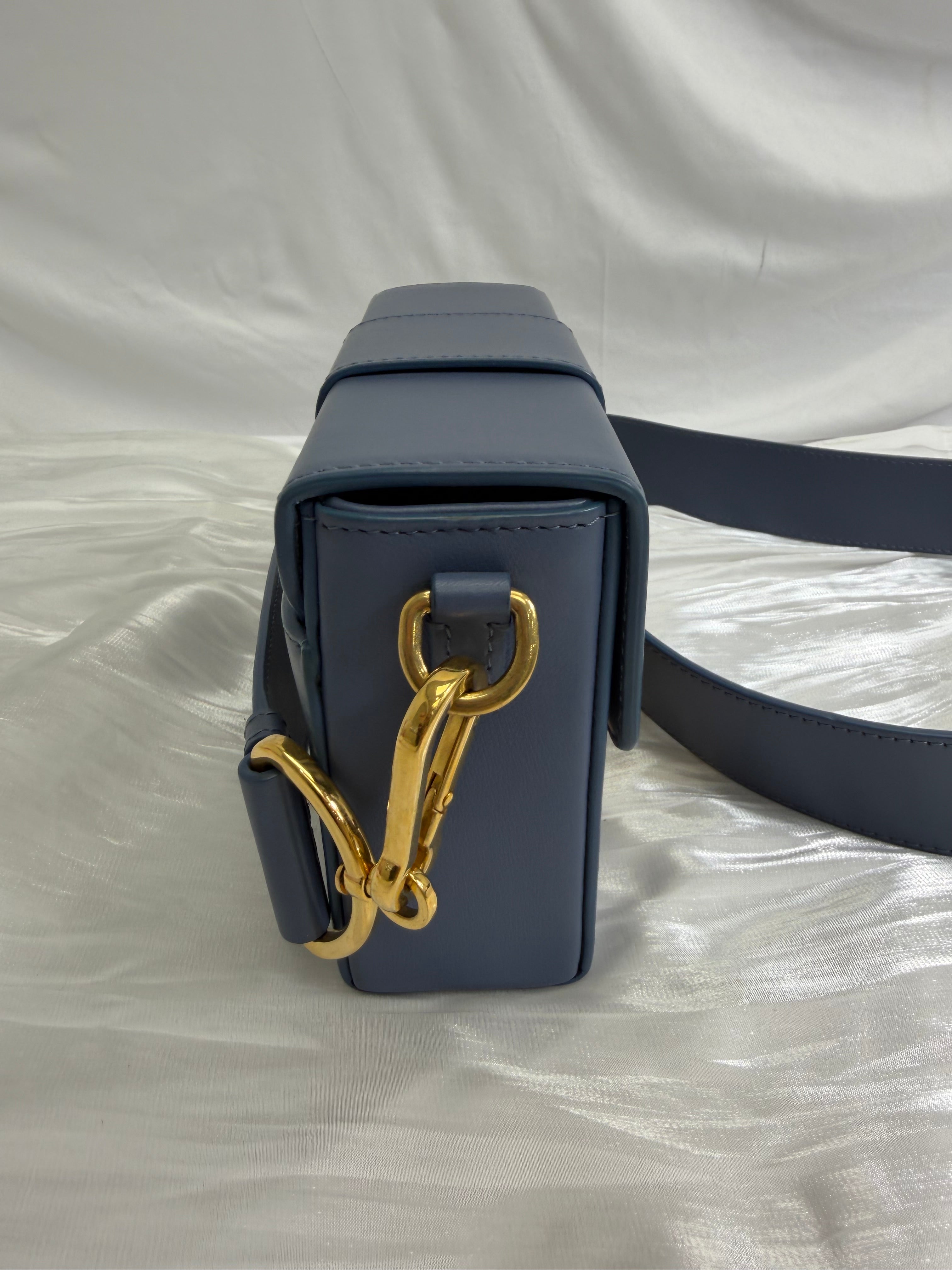 Christian Dior Blue Leather 30 Montaigne Box Bag