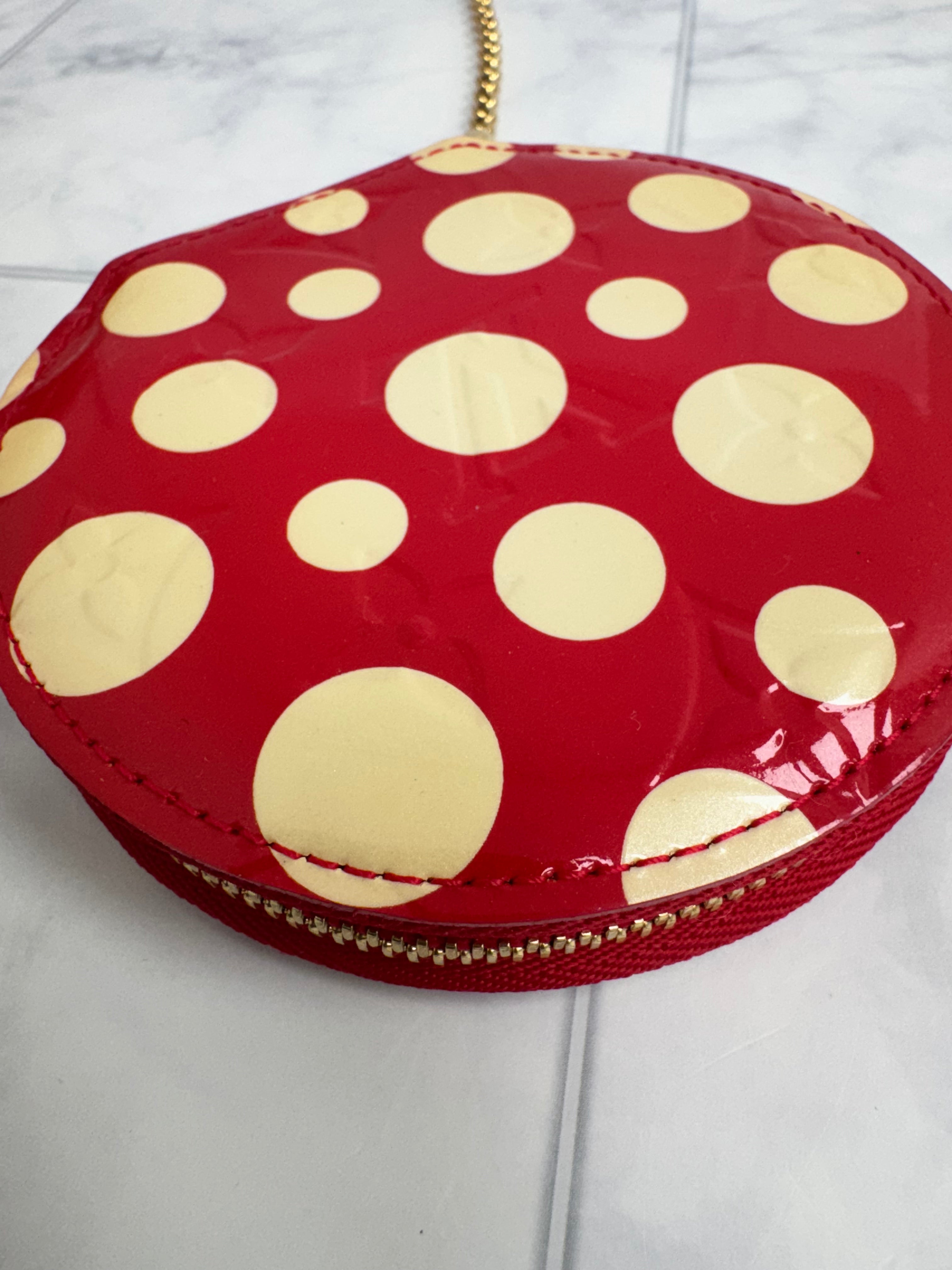 Louis Vuitton Red And White Monogram Vernis Dots Infinity Coin Purse