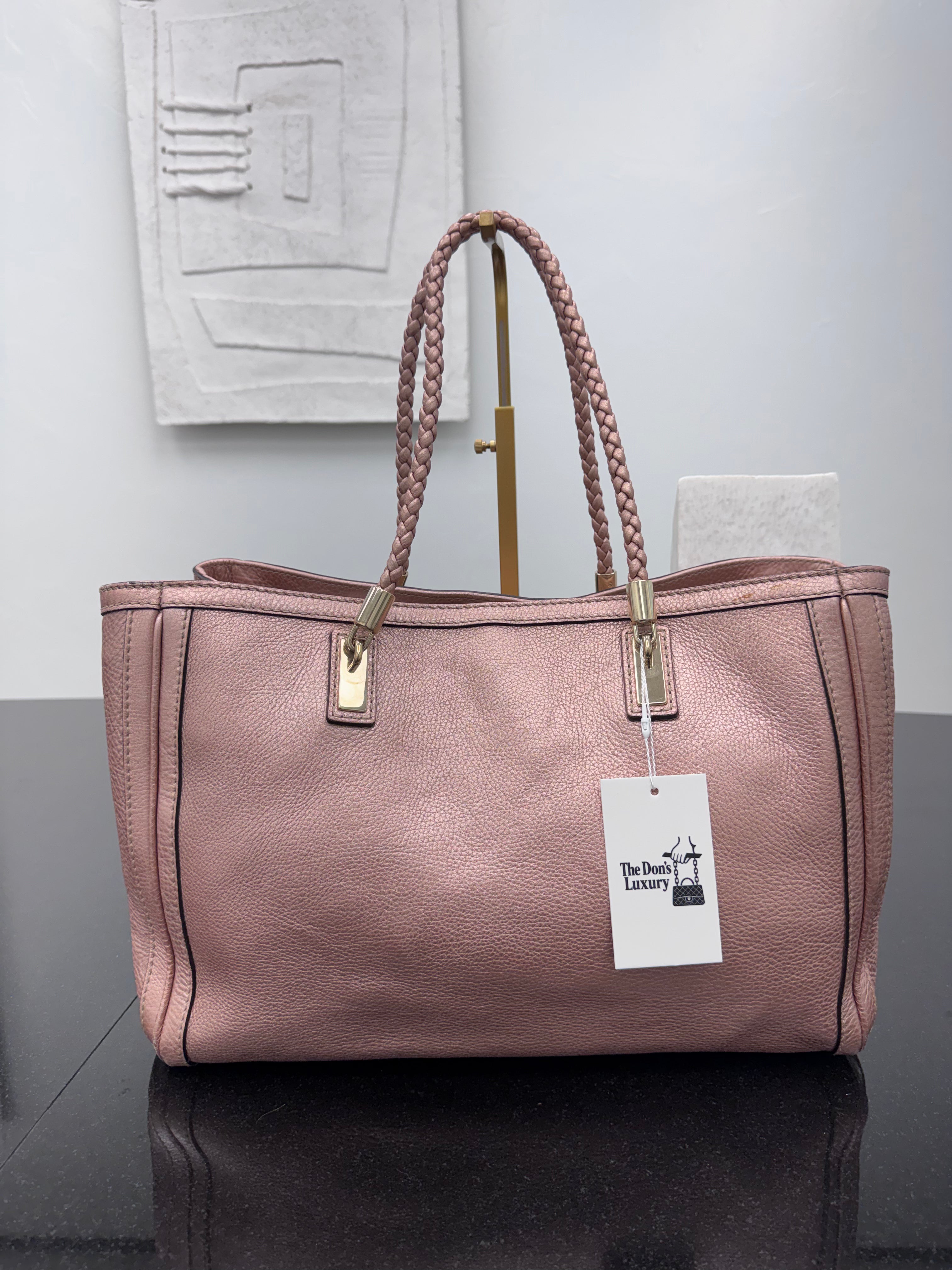 Gucci Metallic Pink Bella Shopper Large Tote Bag
