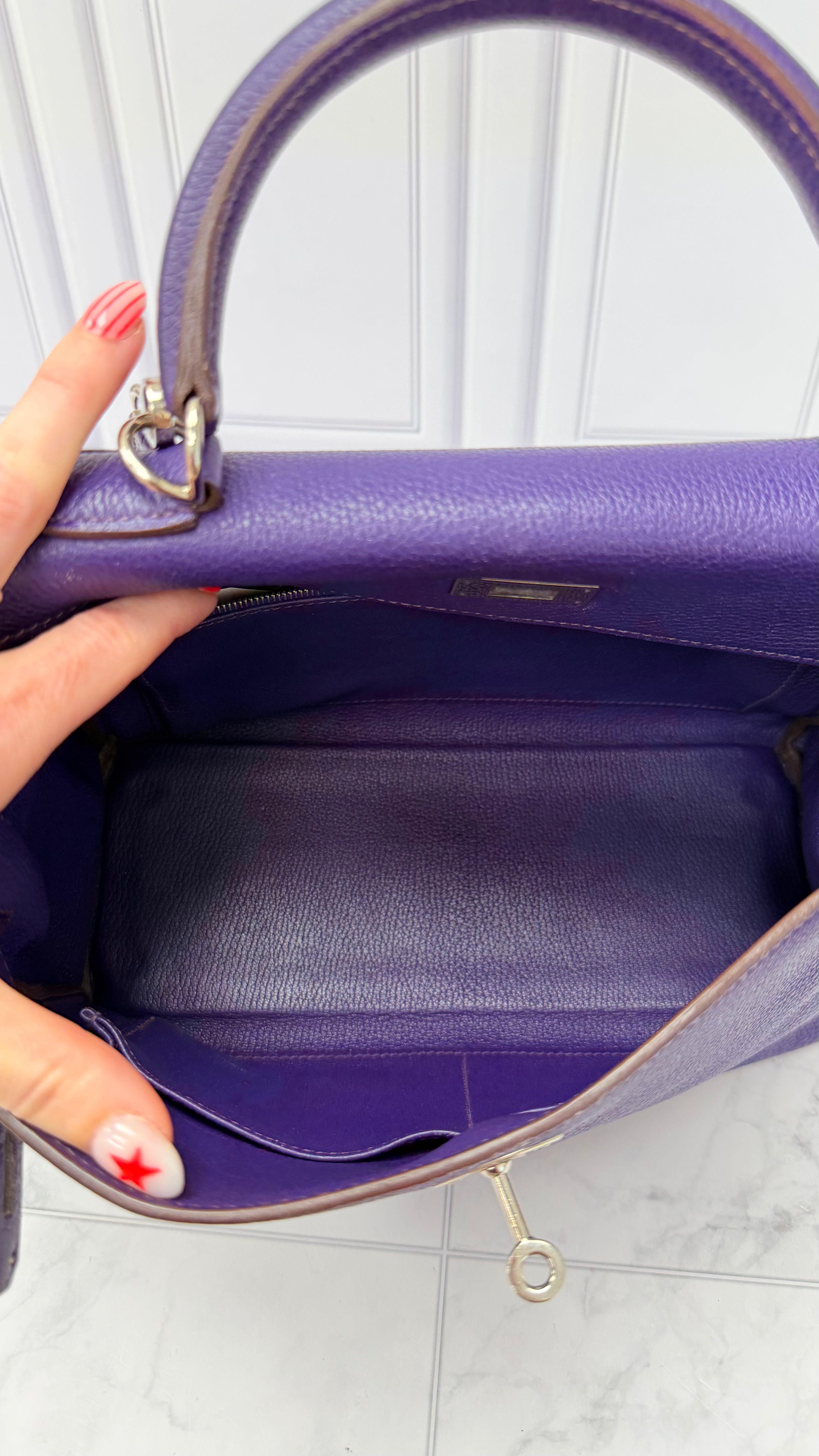 *DONS PRE DROP* Hermes Purple Togo Leather Kelly 28 Handbag
