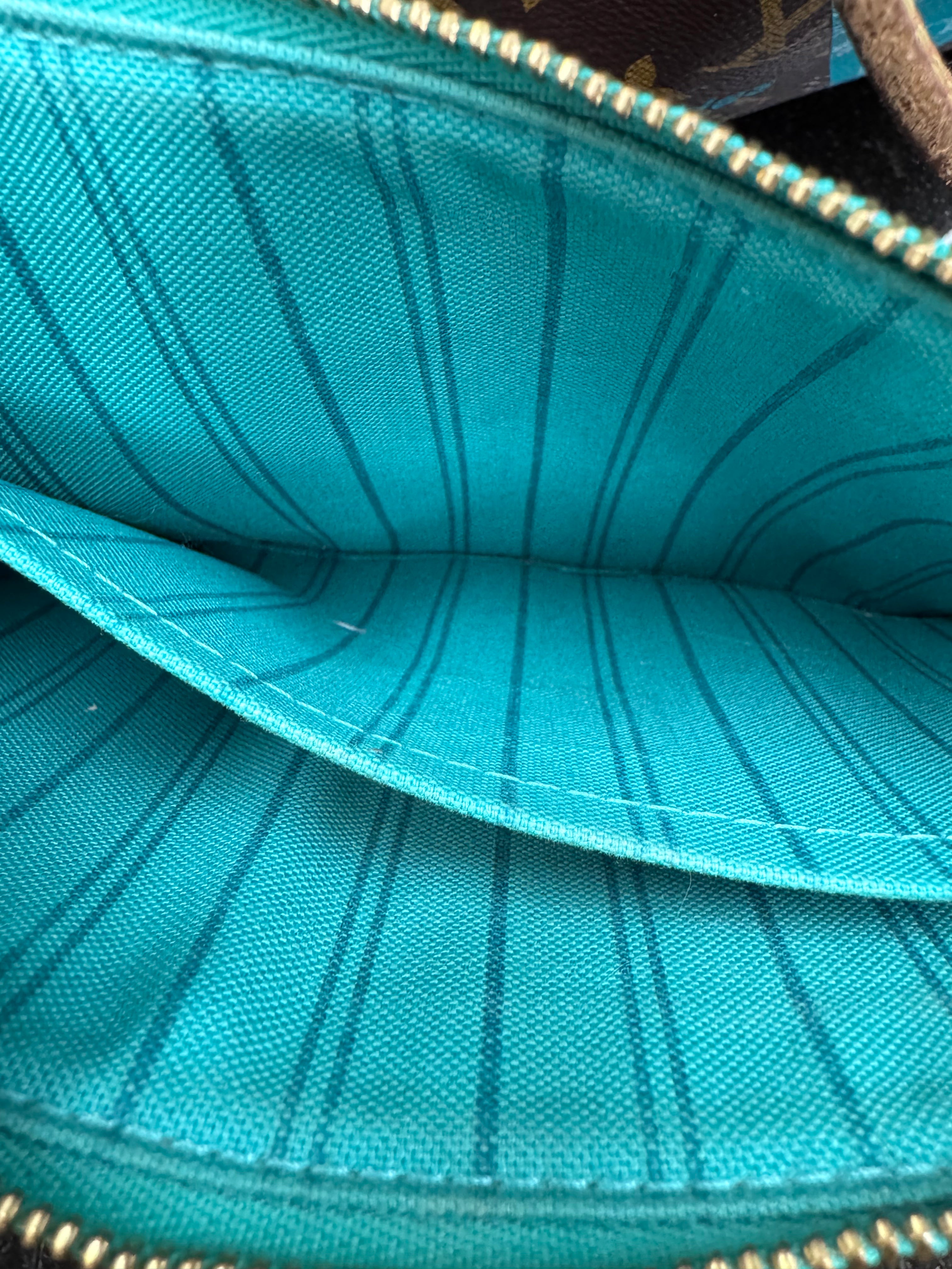 Louis Vuitton Monogram Turquoise V Neverfull MM