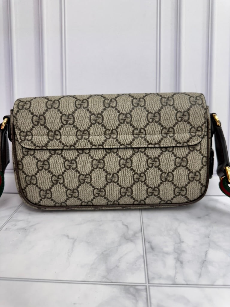 LIKE NEW - Gucci GG Supreme Coated Canvas Ophidia Envelope Mini Crossbody Bag