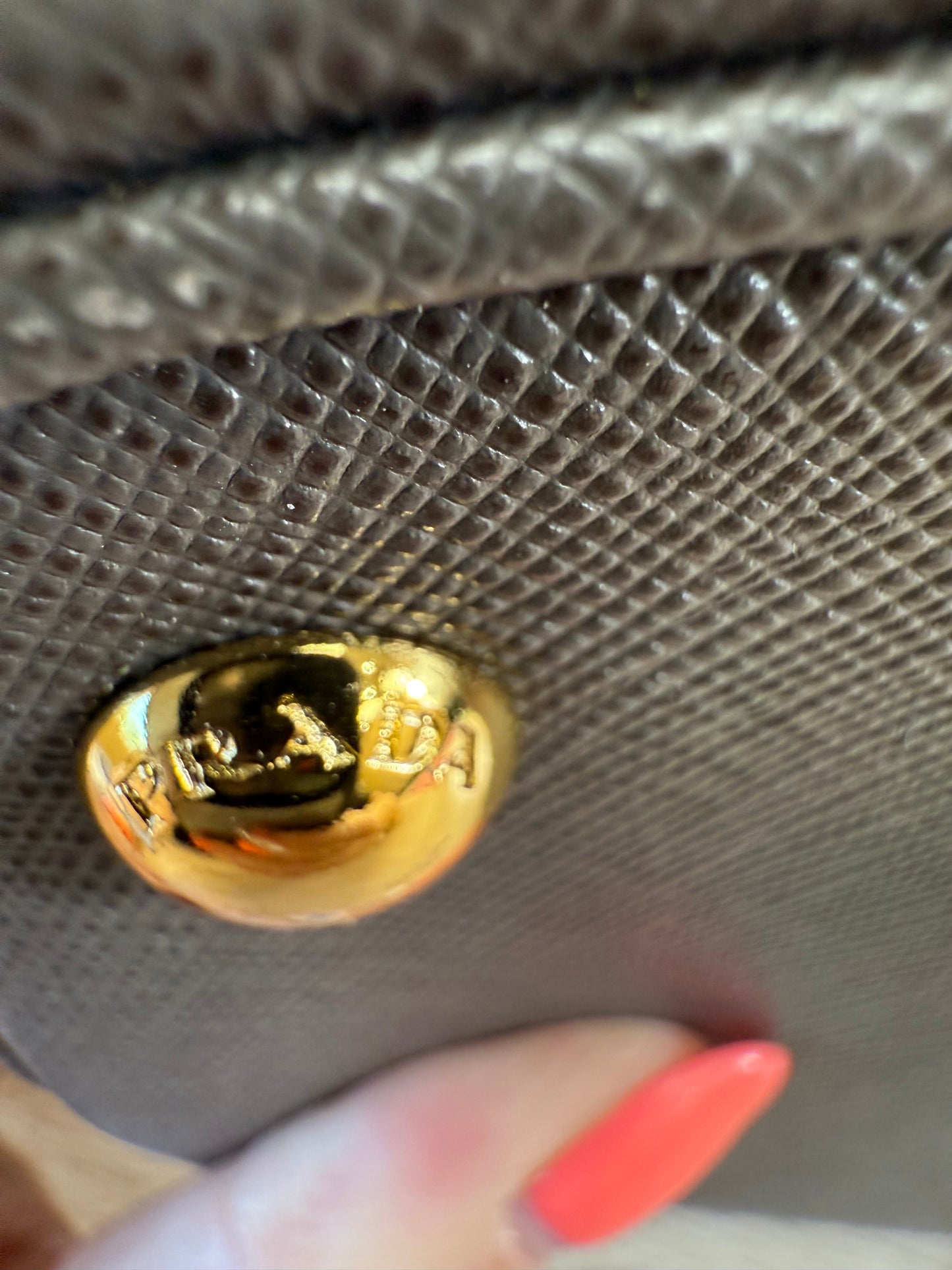 Prada Grey Saffiano Leather Top Handle Bag