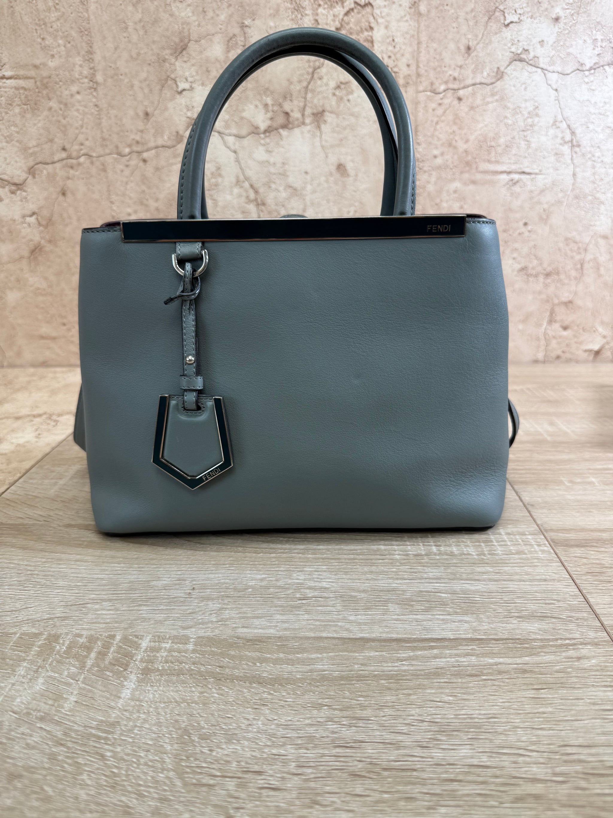 Fendi Grey Leather Petite 2Jours Bag