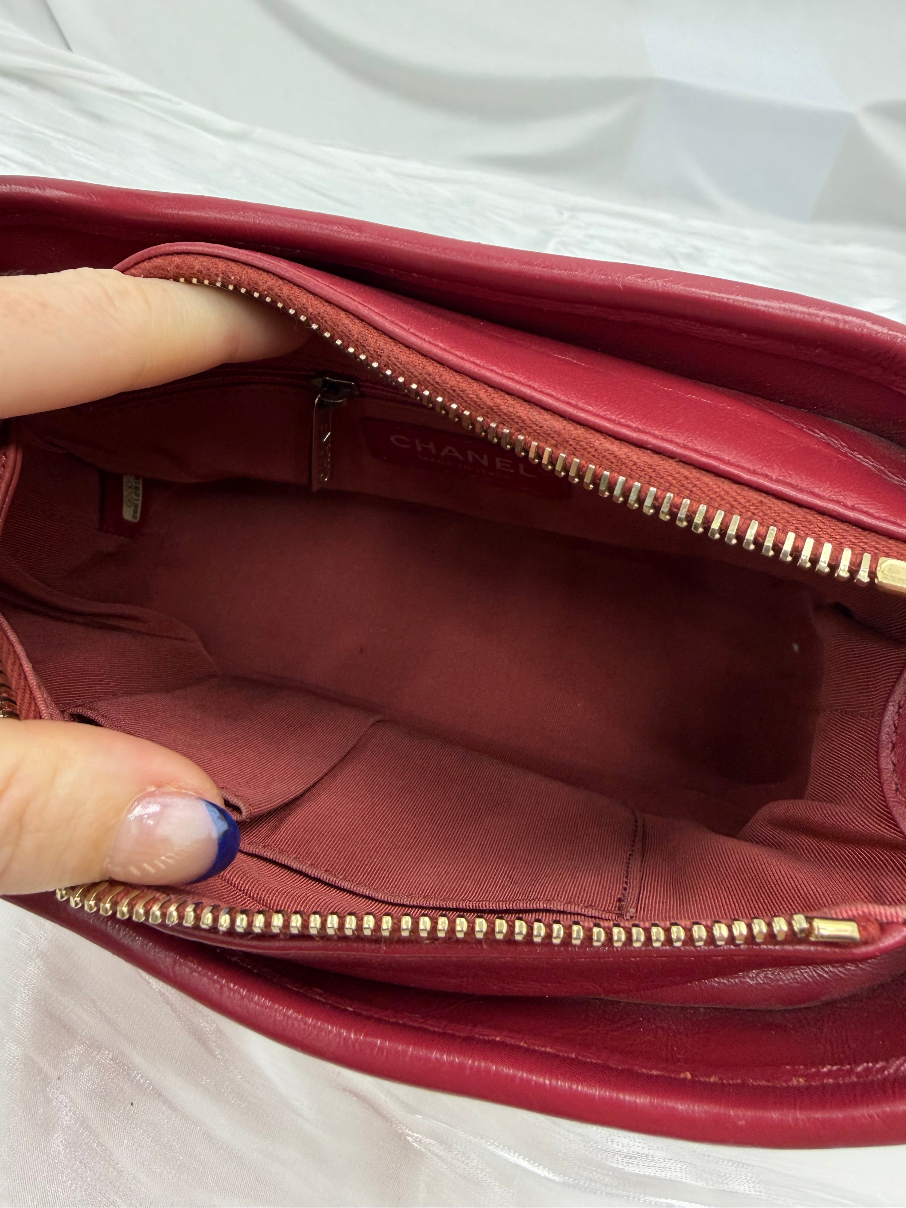 Chanel Orange Bicolor Aged Quilted Calfskin Small Gabrielle Hobo Bag