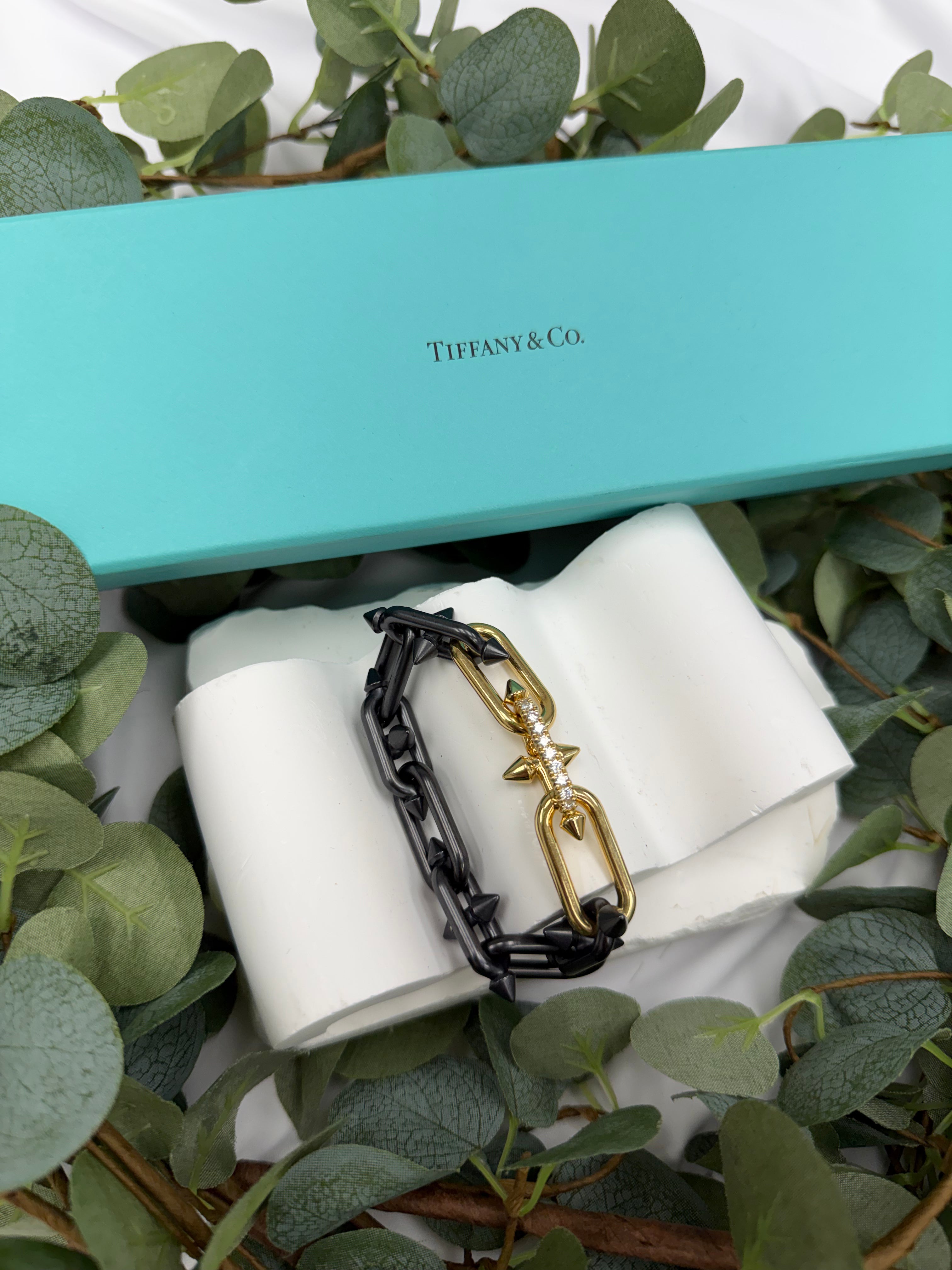 Tiffany & Co. x Pharrell Williams Black Titanium, 18k Yellow Gold & Diamonds Titan Bracelet