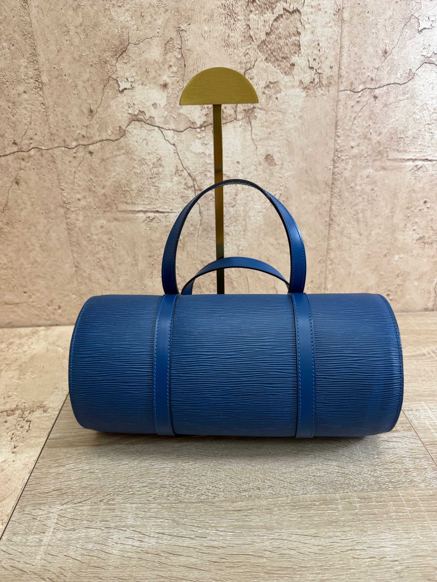 Louis Vuitton Blue Epi Soufflet Shoulder Bag