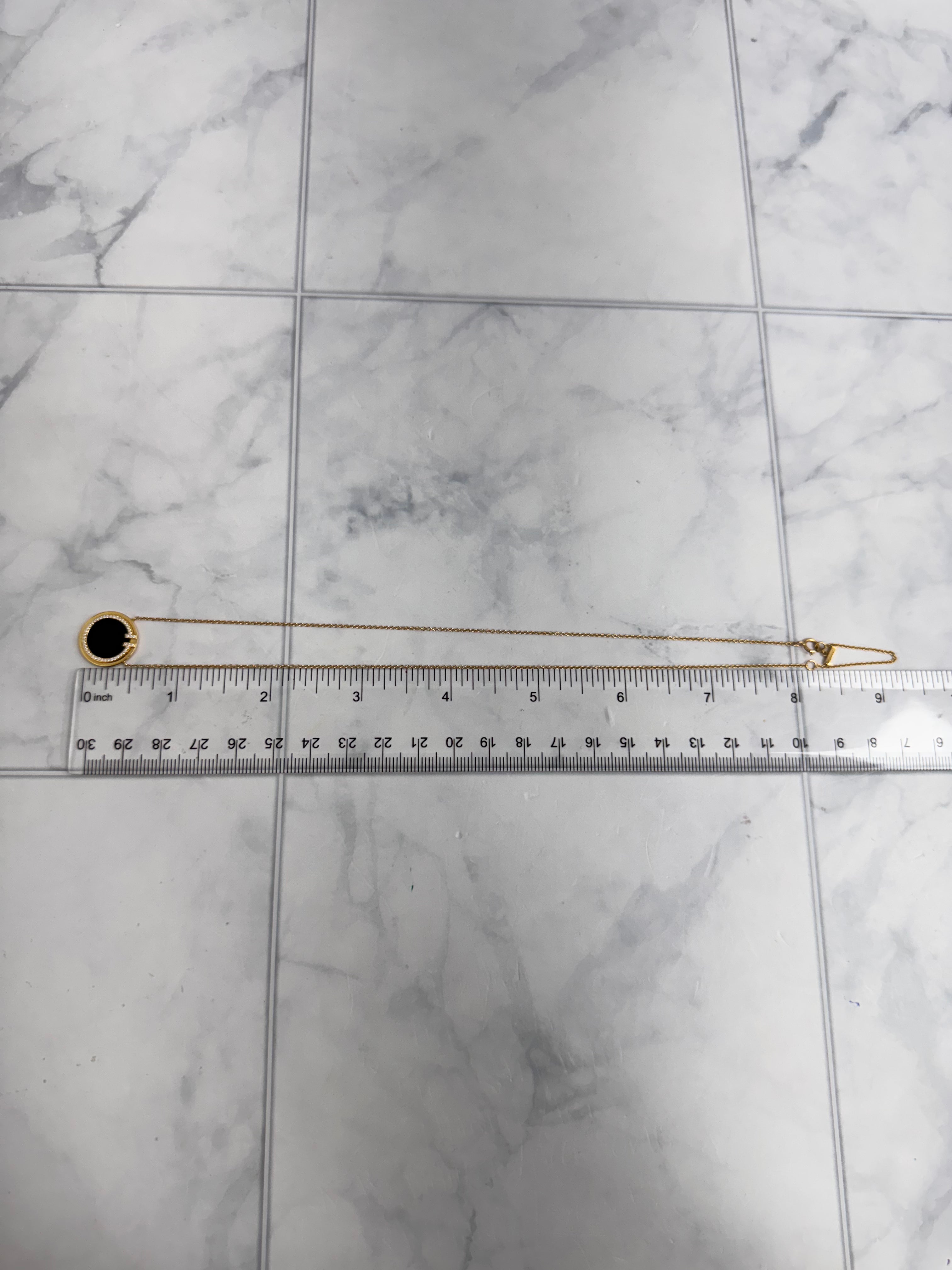LIKE NEW - Tiffany & Co. Gold And Black Tiffany T Diamond Onyx Circle Pendant Necklace