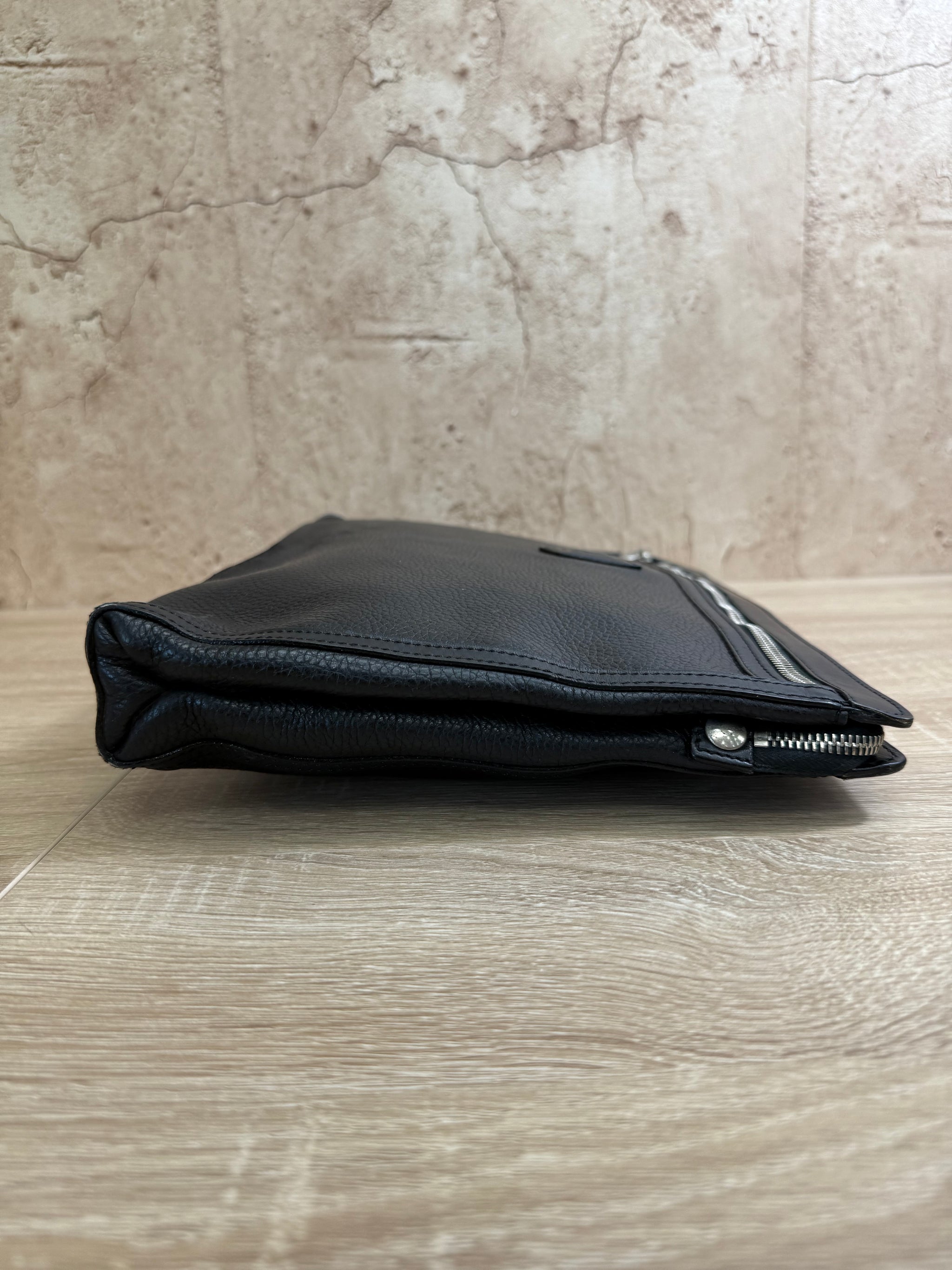 Celine Black Leather Clutch Bag