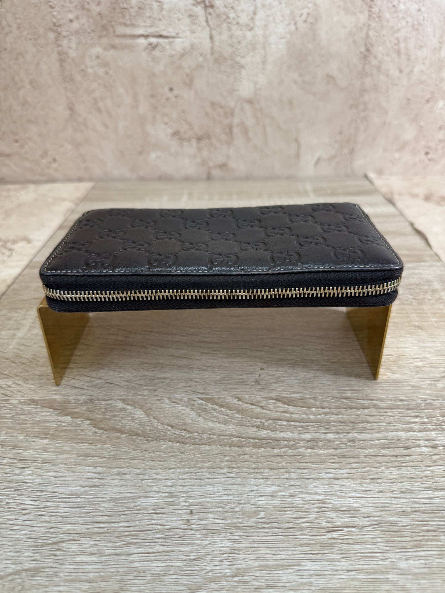 Gucci Dark Brown Leather Zippy Long Wallet