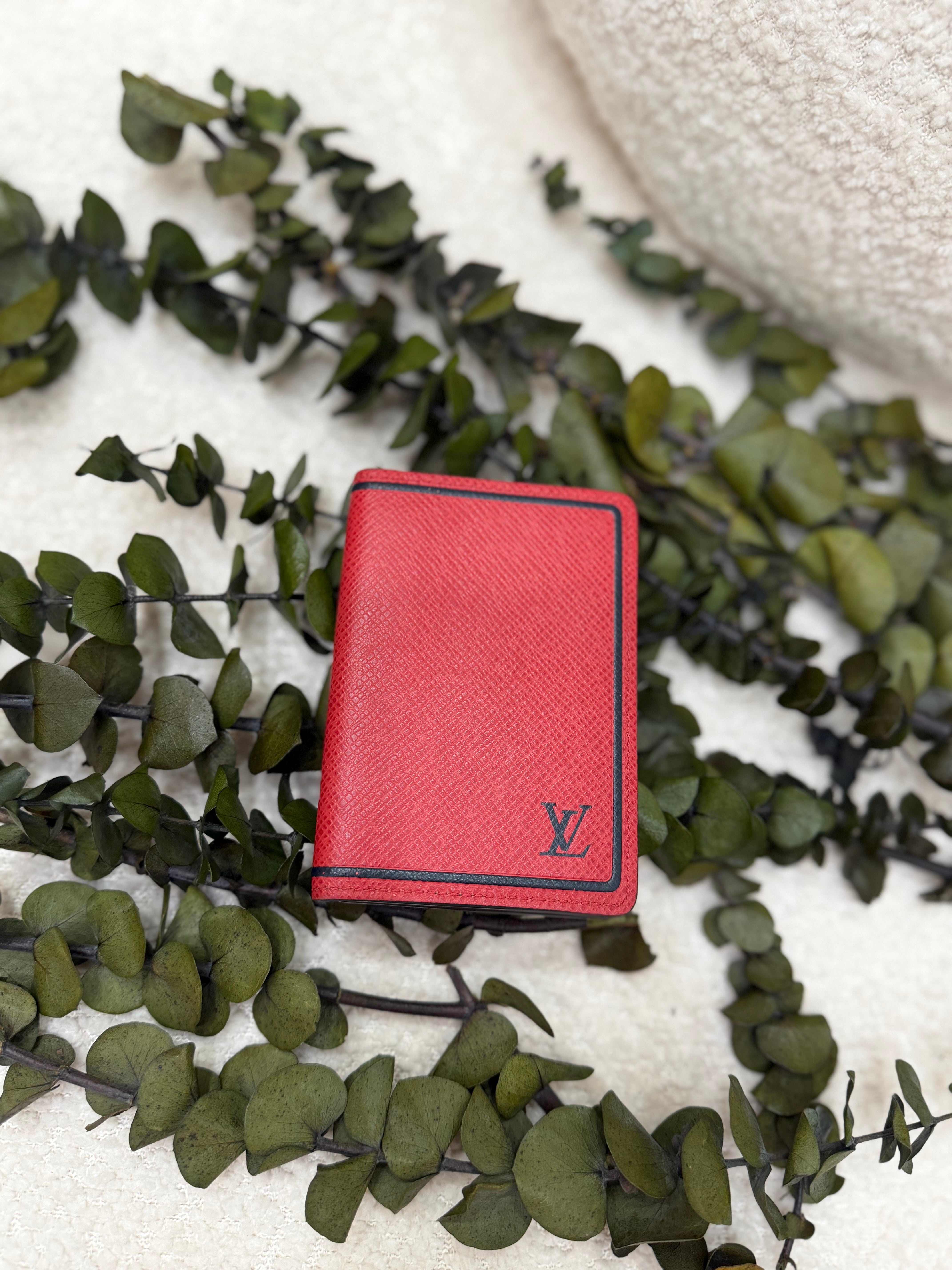 Louis Vuitton Red Taiga Leather Pocket Organizer