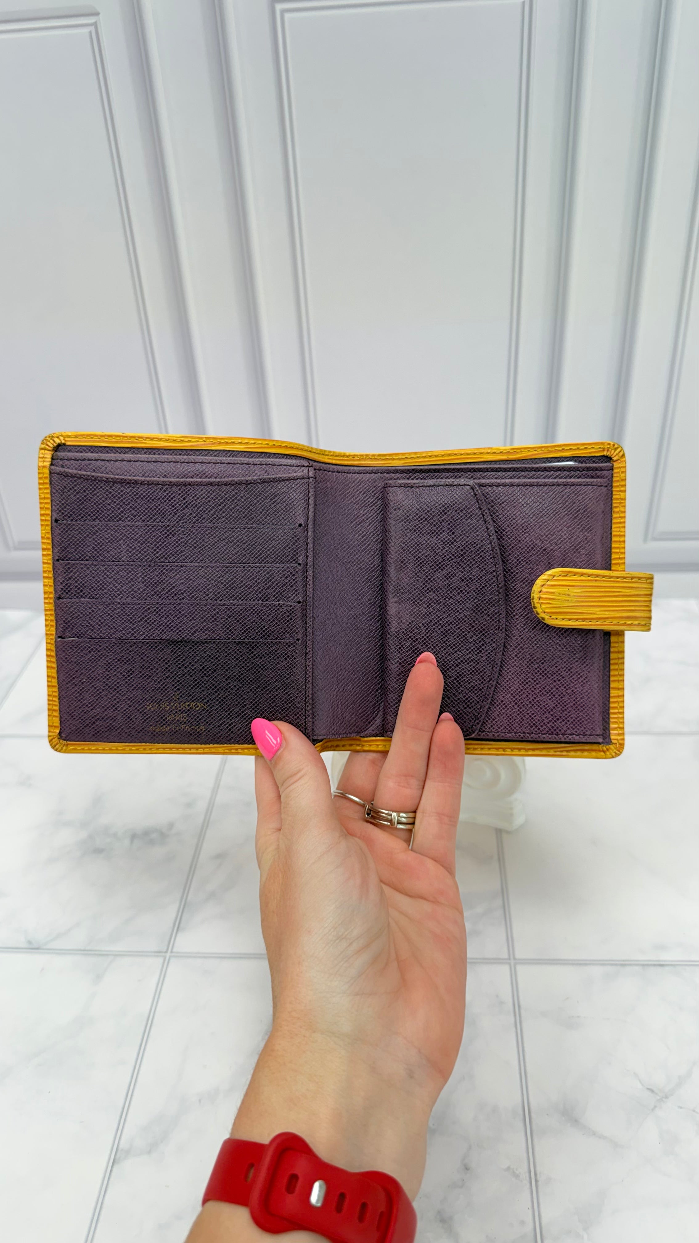 Louis Vuitton Yellow Epi Compact Snap Wallet