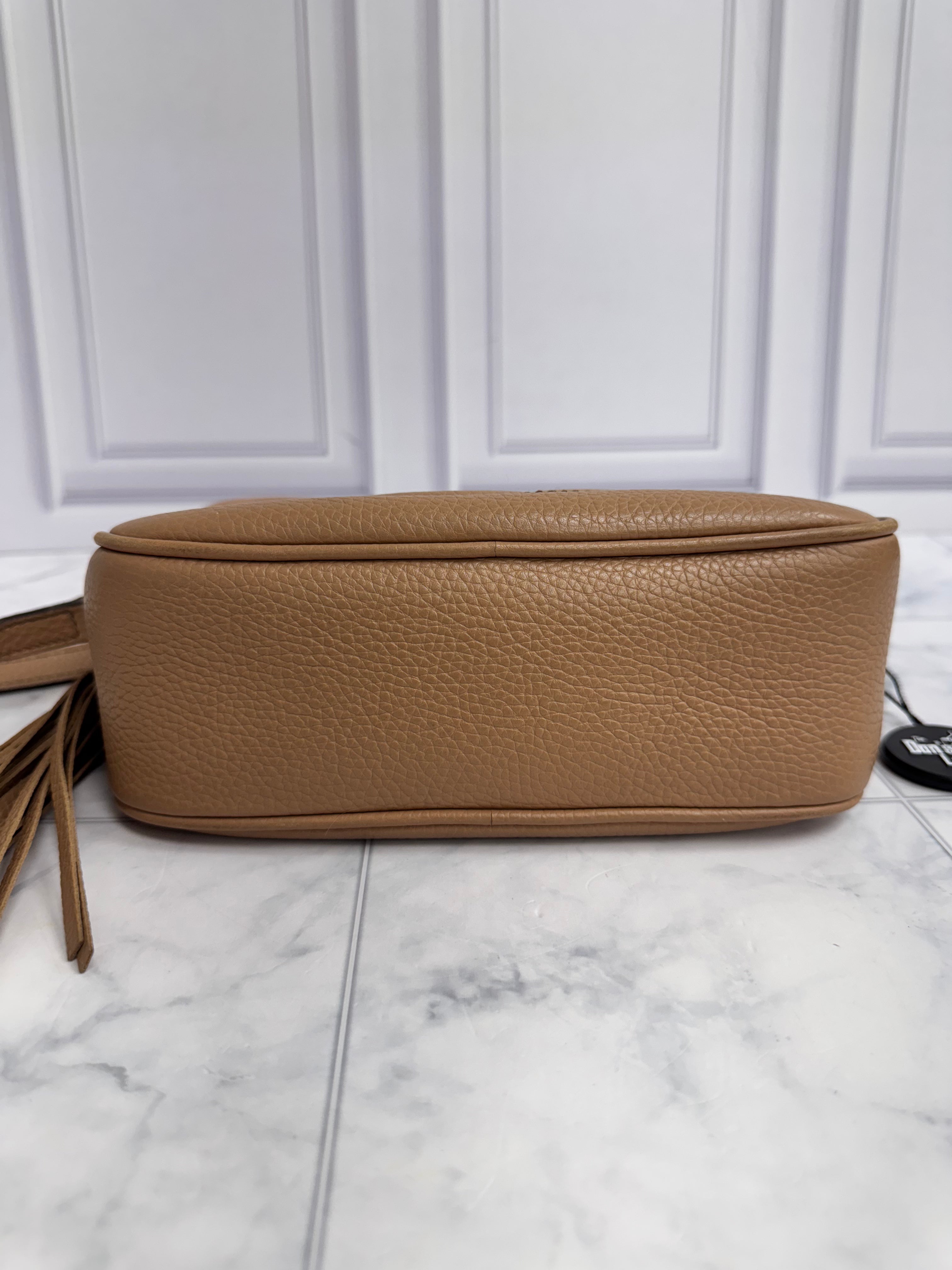 Gucci Brown Pebbled Calfskin Soho Crossbody Bag