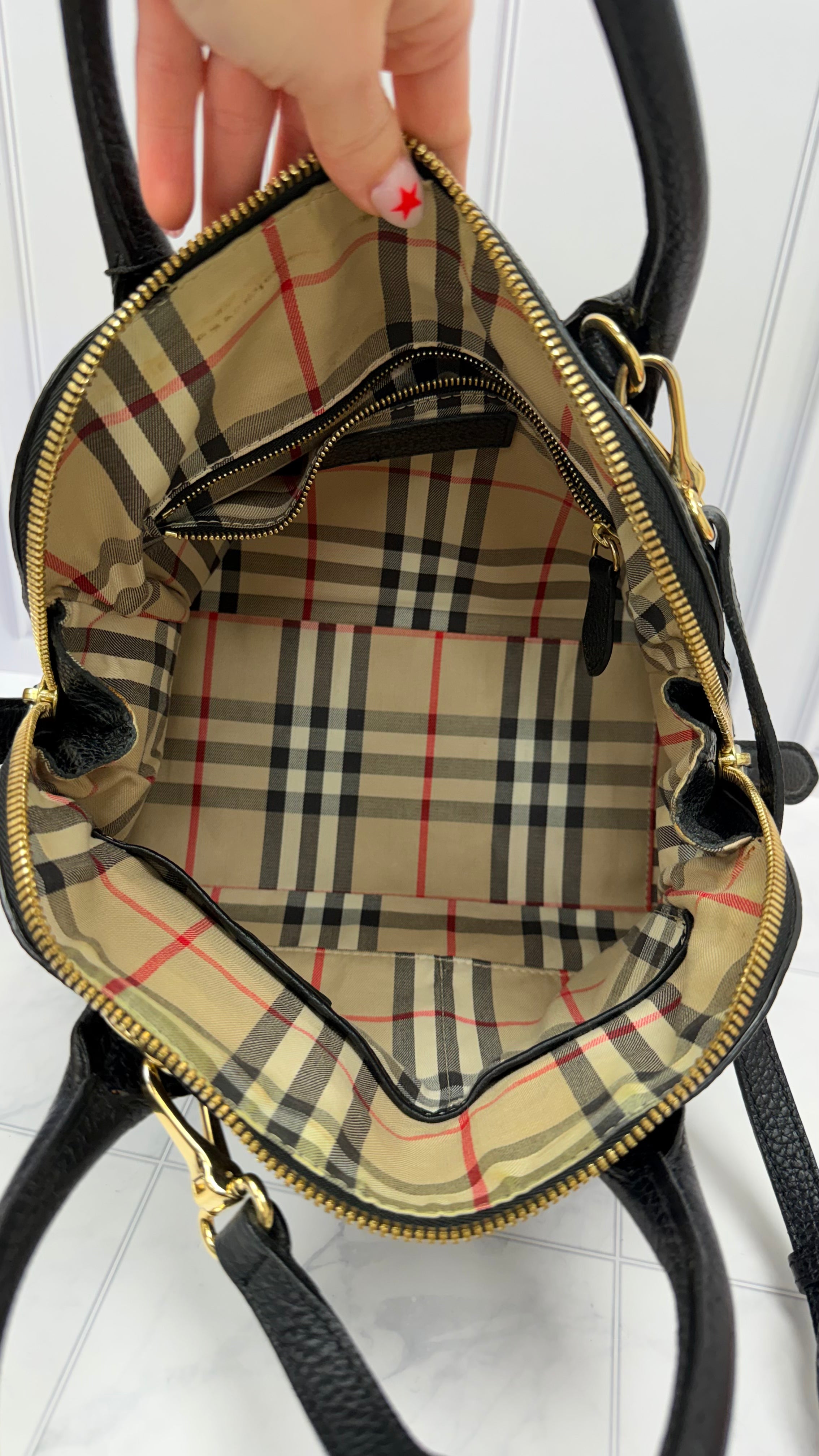 *DONS DROP* Burberry Black Grainy Leather Greenwood Bowling Bag