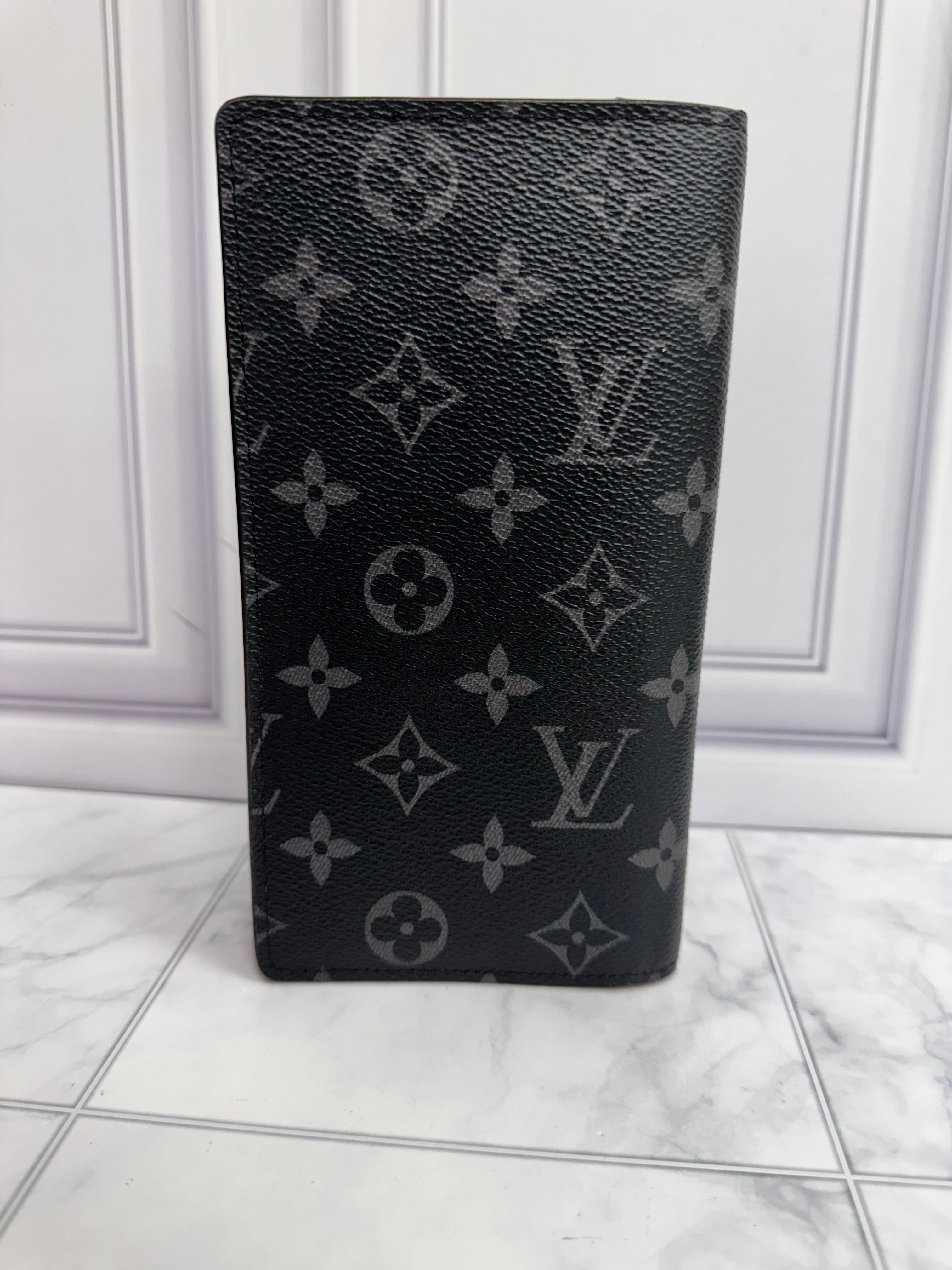 Louis Vuitton Monogram Eclipse And Red Comic Trunk Brazza Long Wallet