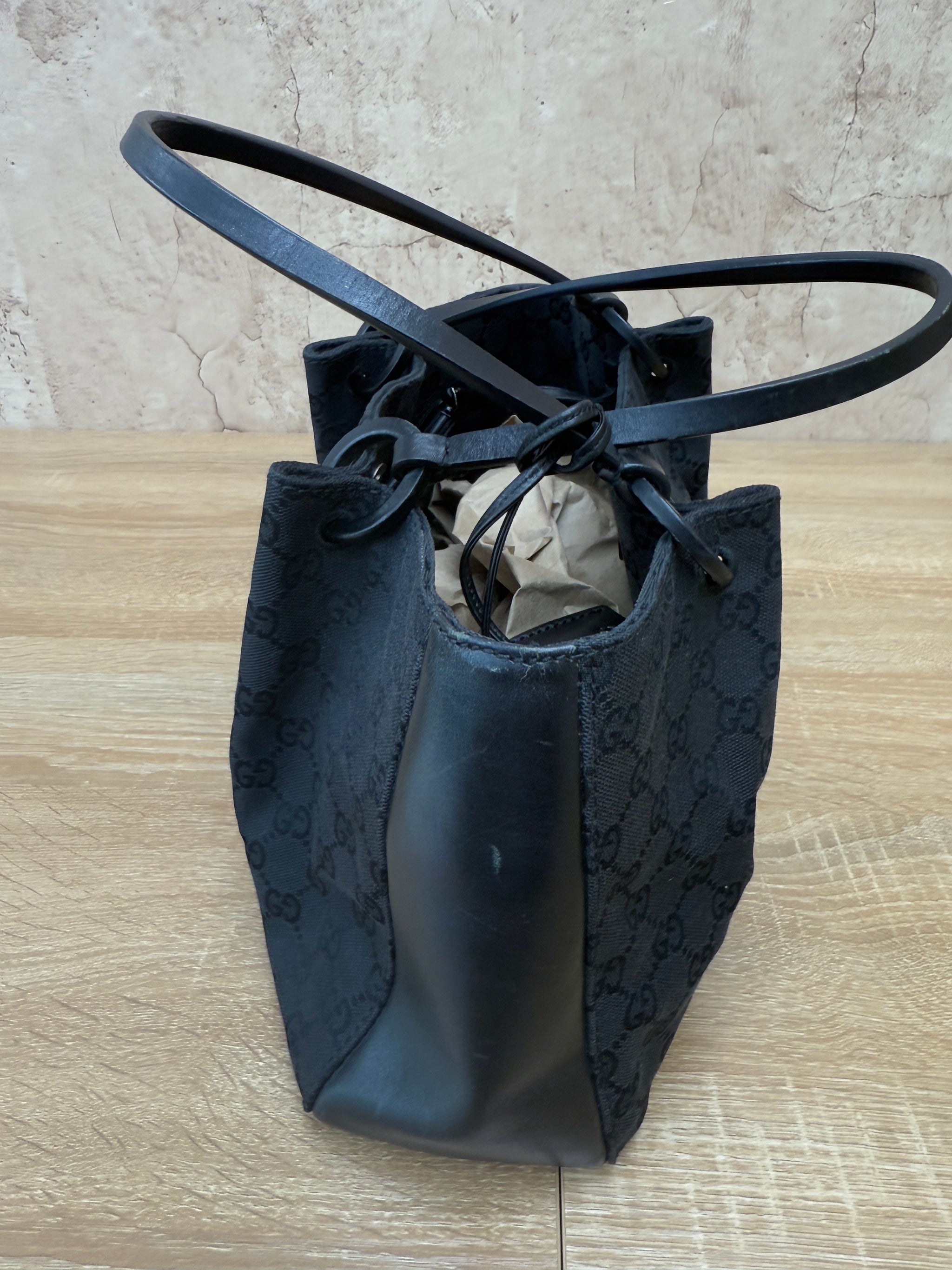 Gucci GG Black Canvas Tote Bag