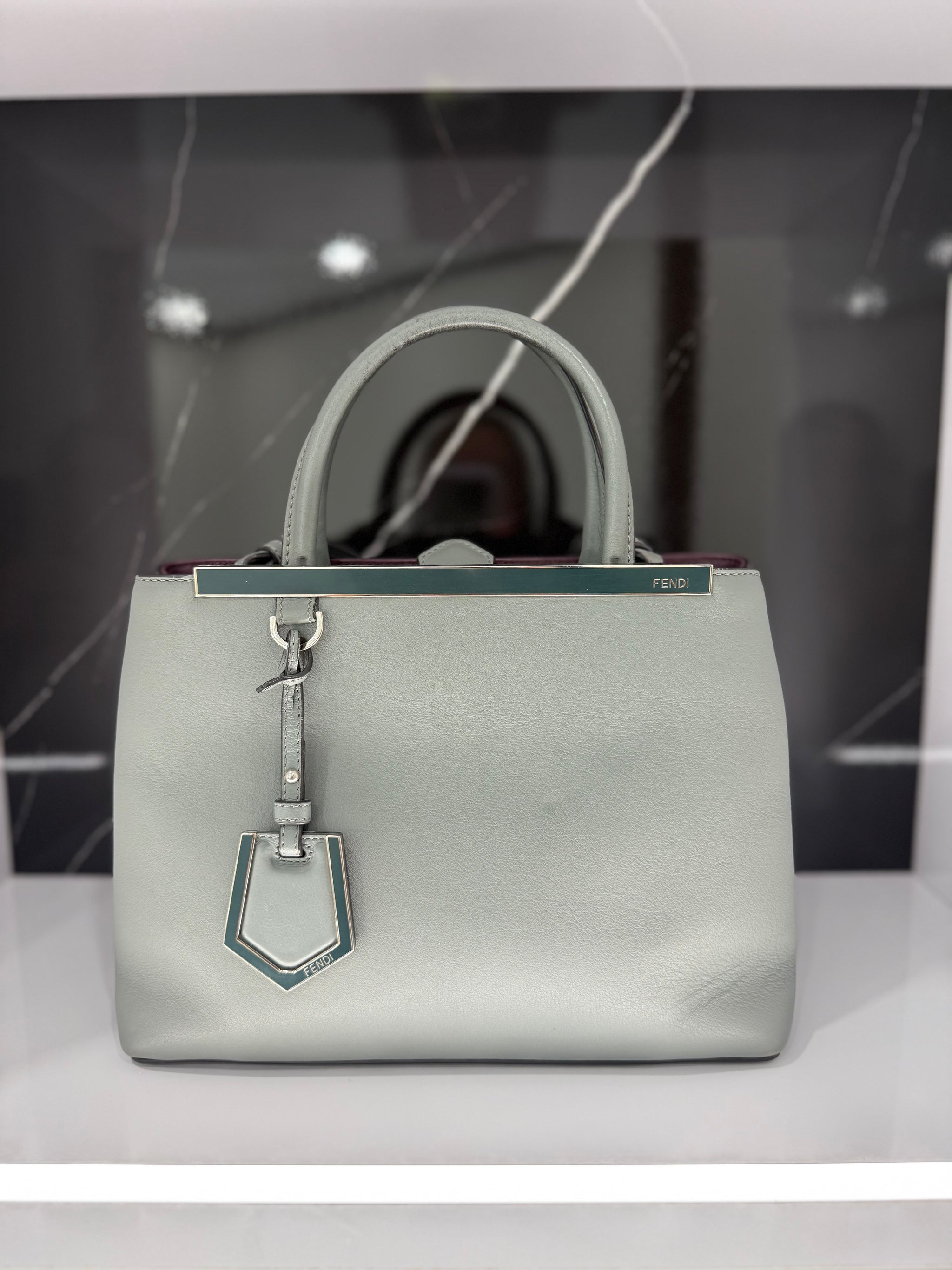 Fendi Grey Leather Petite 2Jours Bag