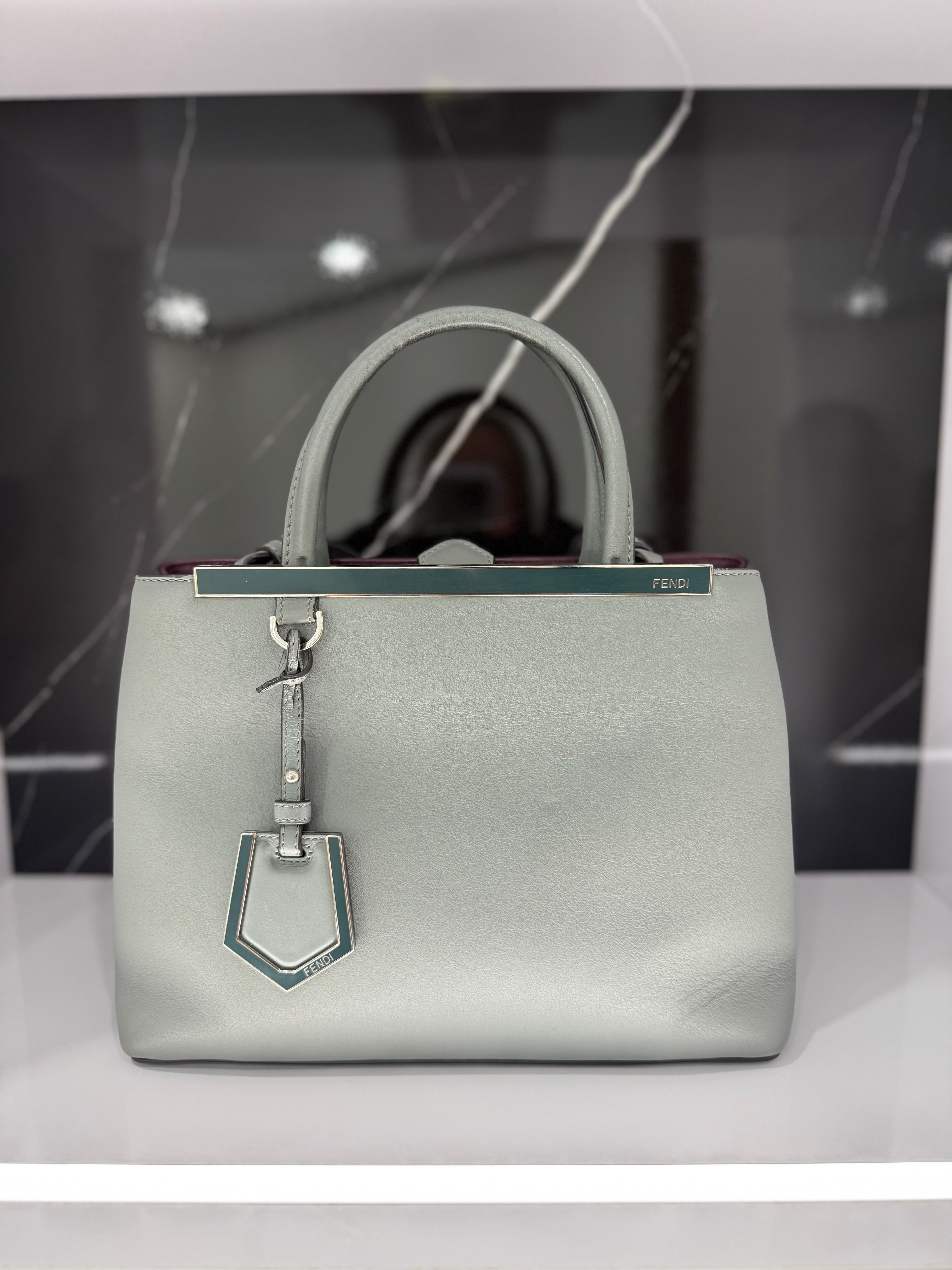 Fendi Grey Leather Petite 2Jours Bag