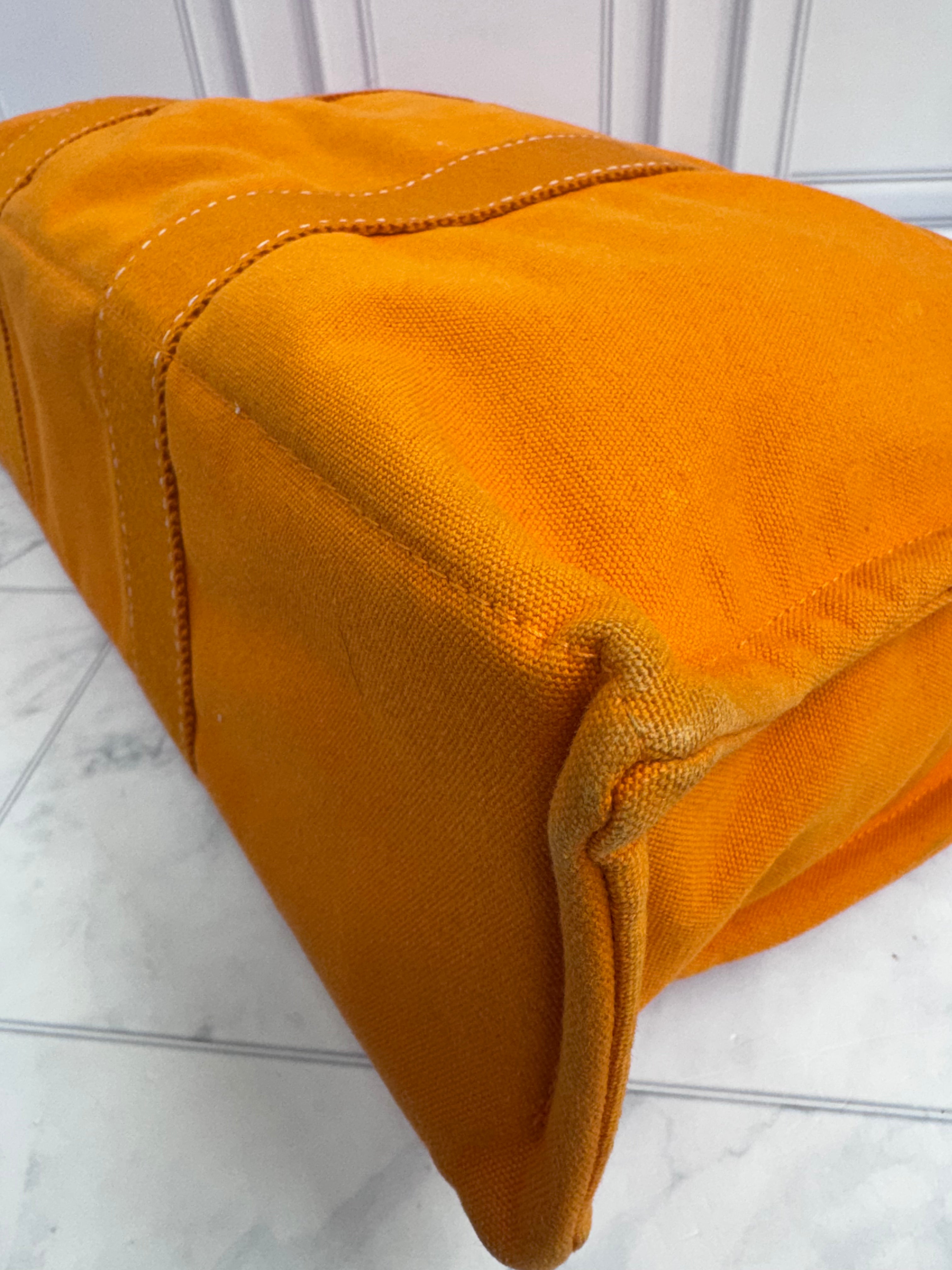 Hermes Orange Toile Canvas Fourre Tout Tote Bag MM