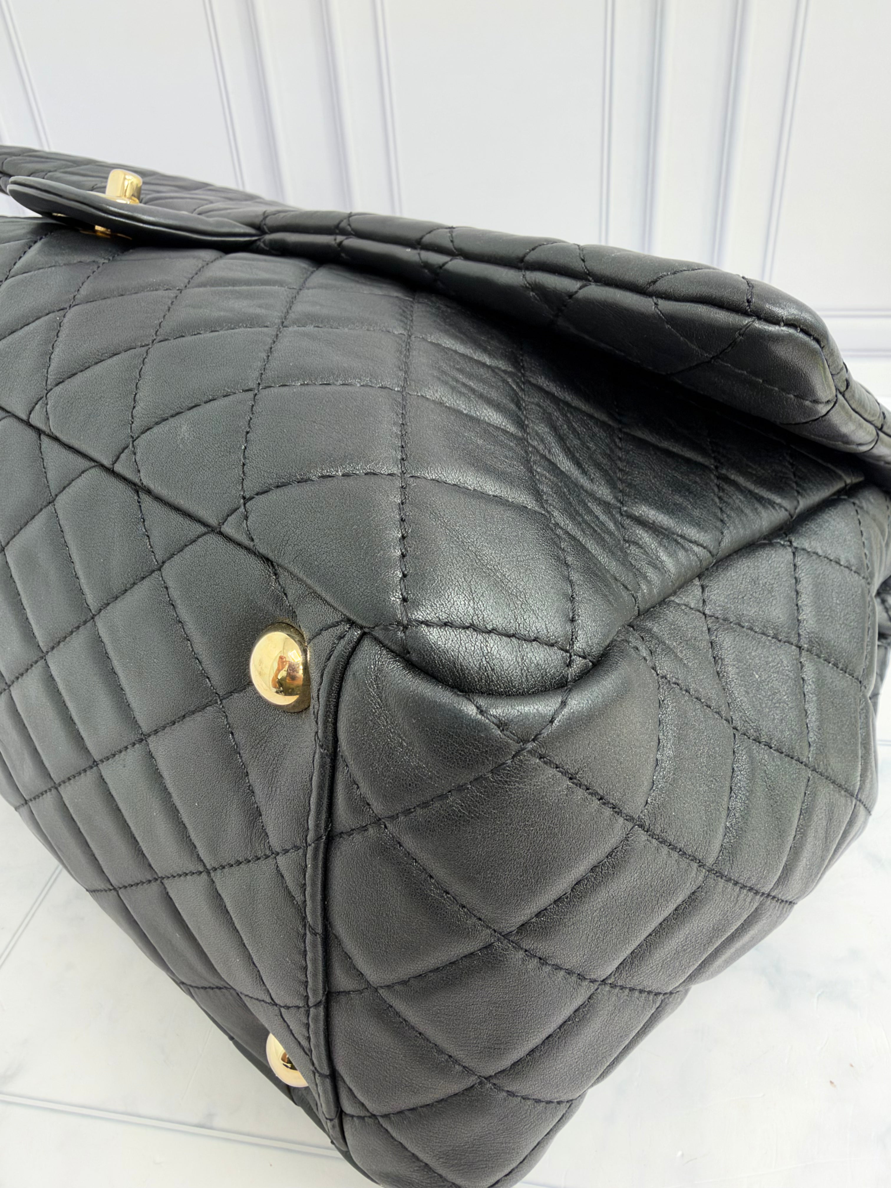 Chanel Black Quilted Calfskin XXL Travel Flap Bag