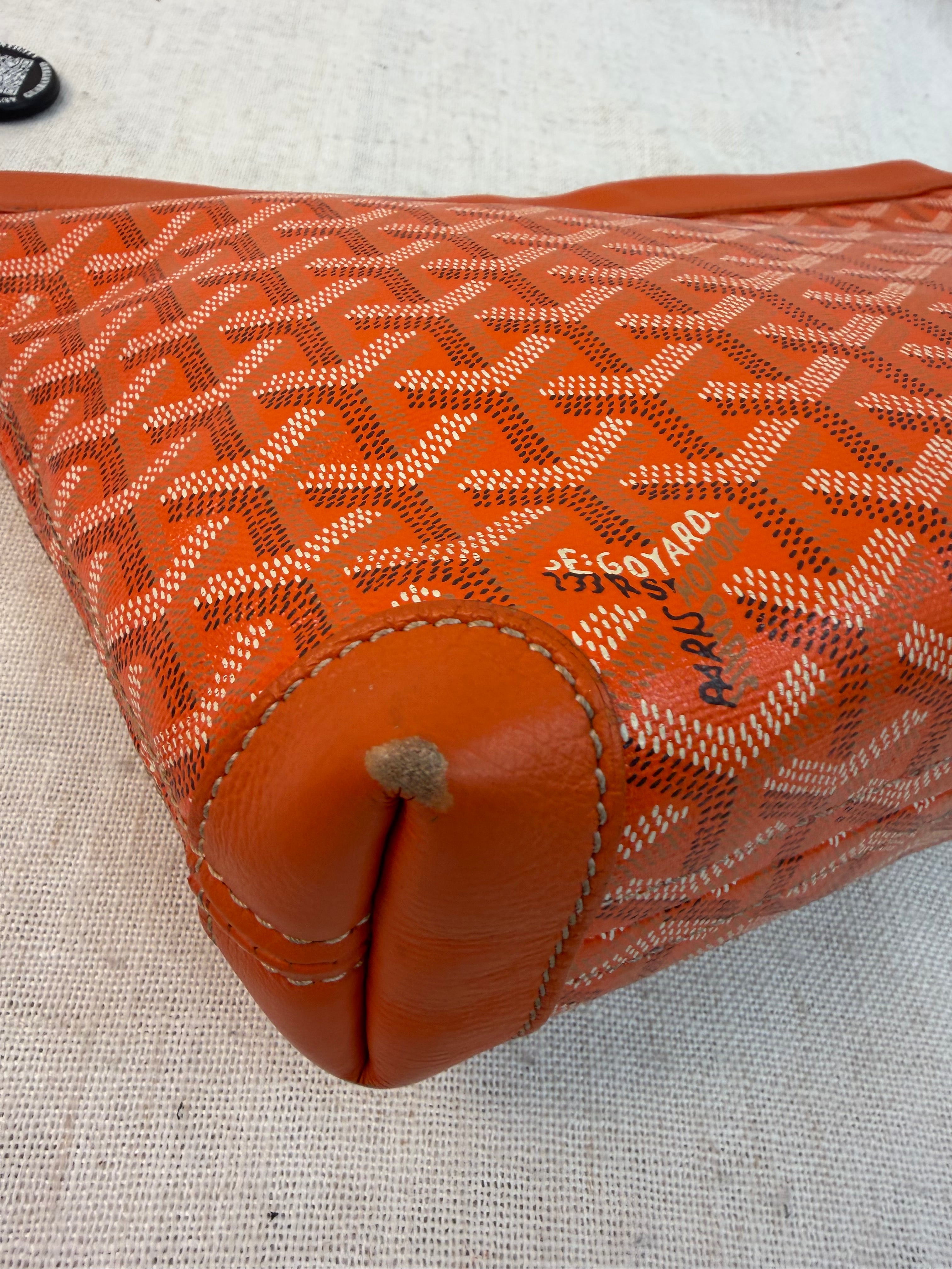 Goyard Orange Goyardine Conti Pouch