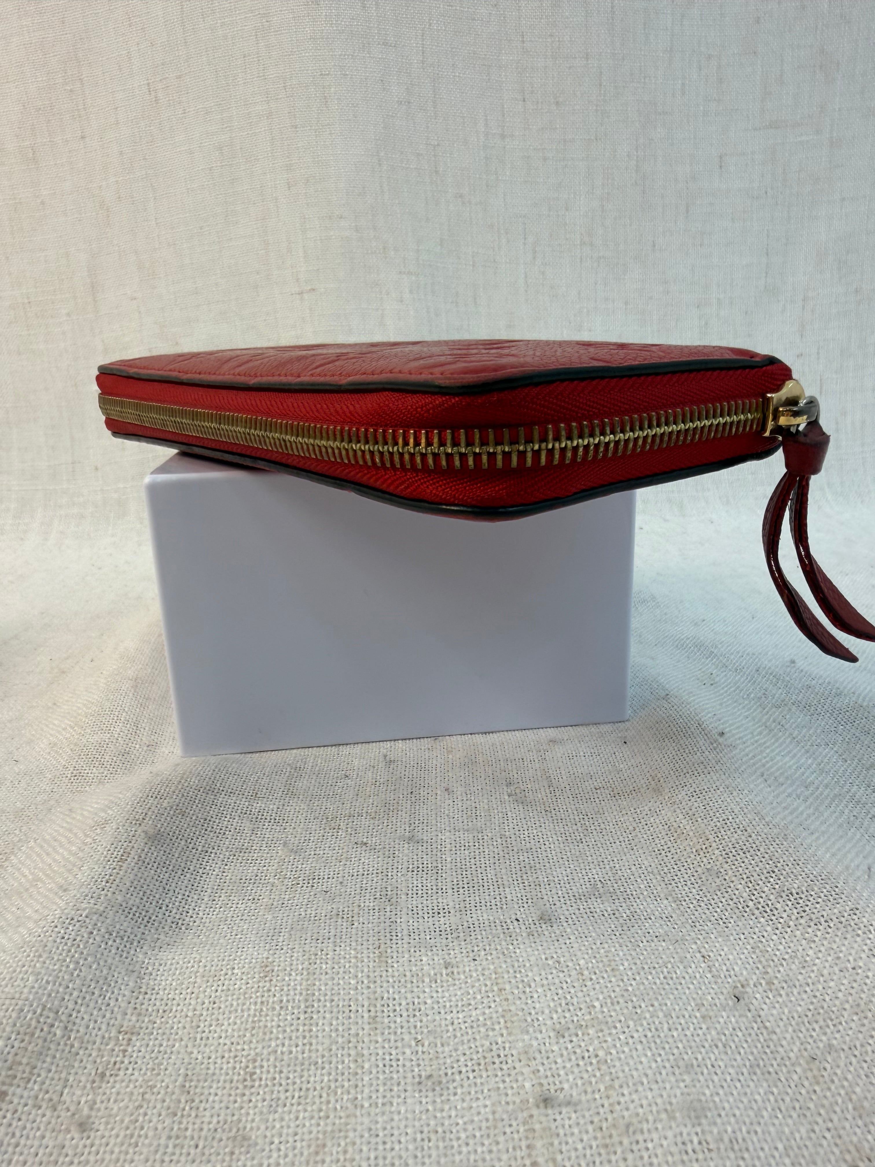 Louis Vuitton Empreinte Red Clemence Zippy Wallet