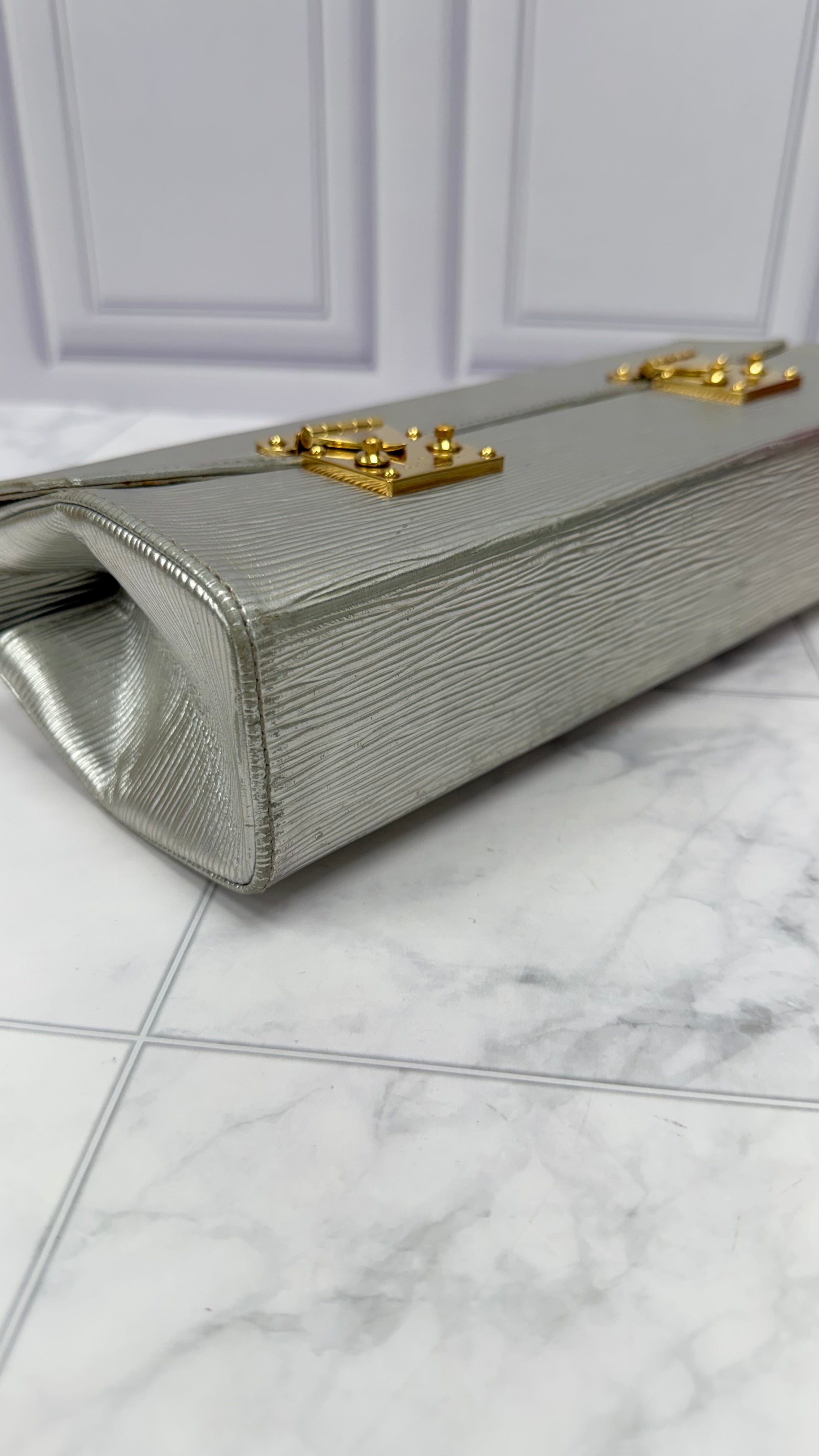 Louis Vuitton Rare Silver Epi Galaxia Handbag