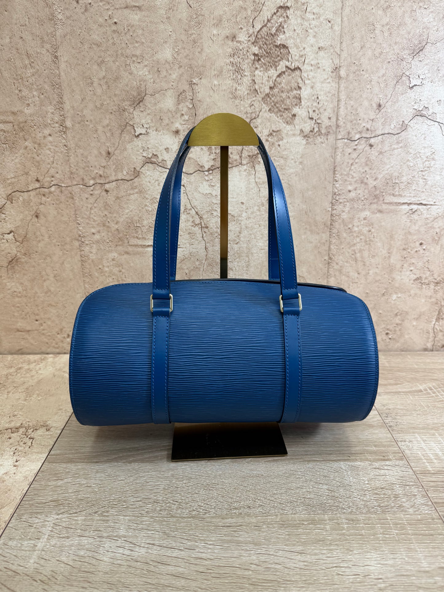 Louis Vuitton Blue Epi Soufflet Shoulder Bag