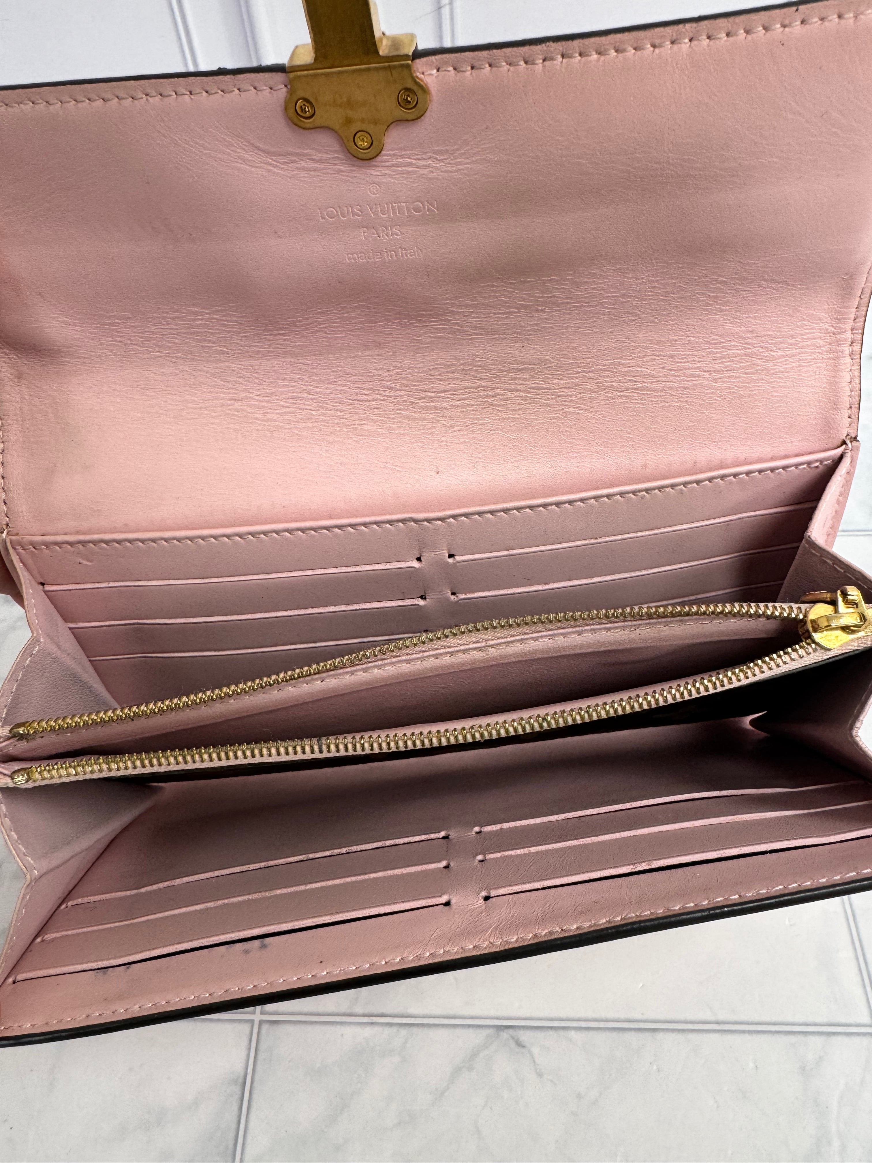 Louis Vuitton Monogram And Pink Vernis Cherrywood Long Wallet