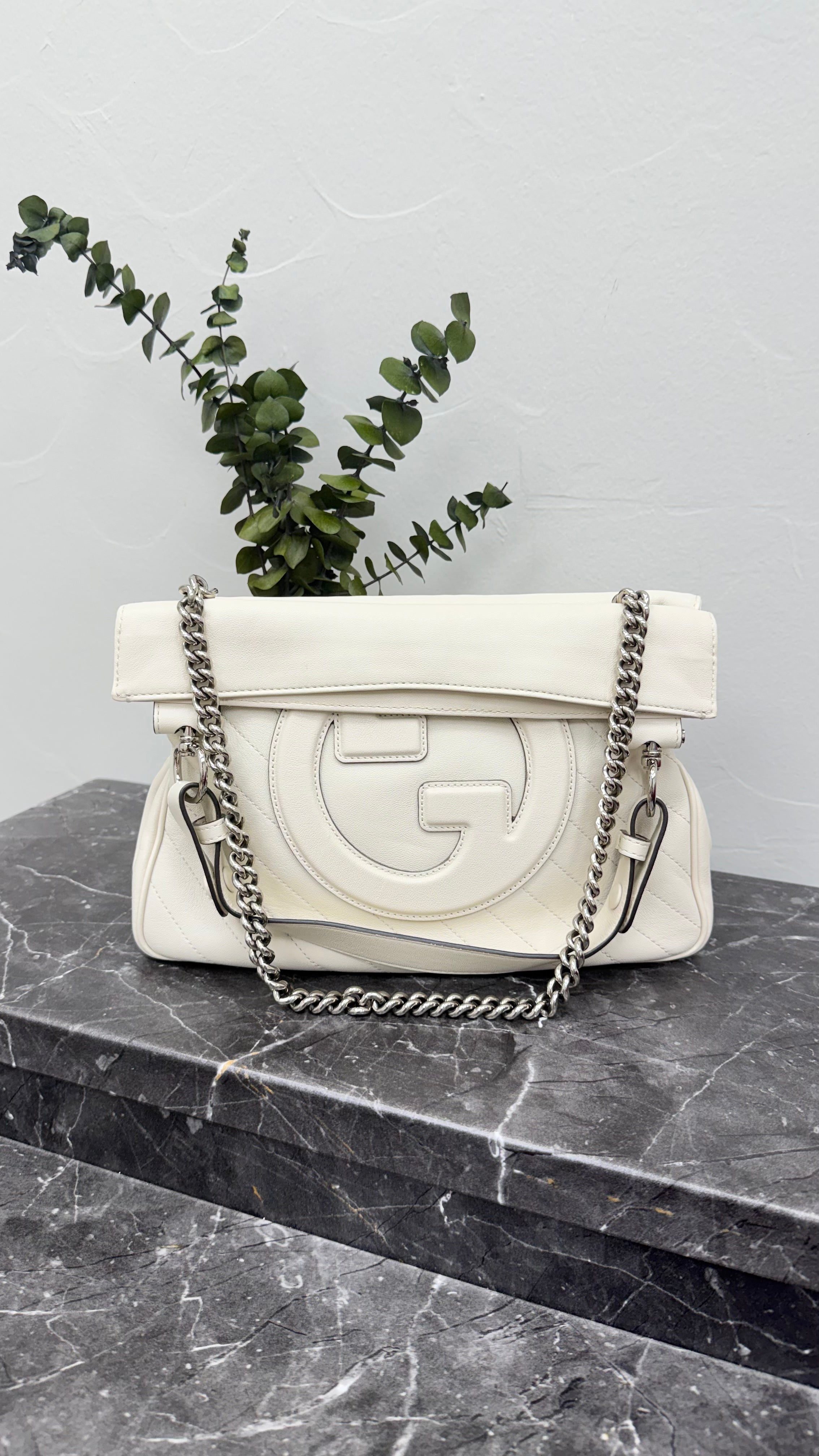 *DONS DROP* Gucci Ivory Leather Blondie Tote Bag