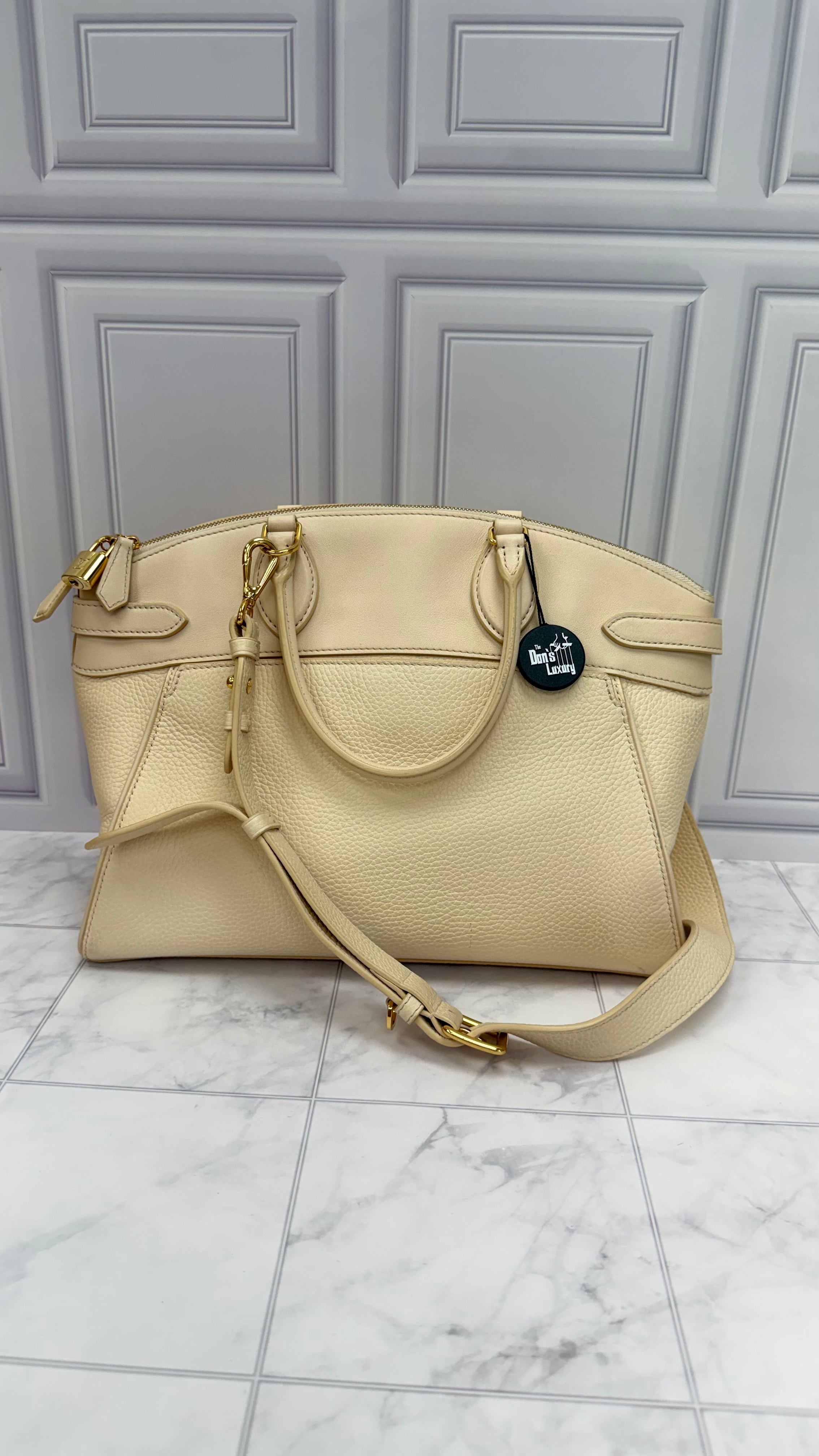 *DONS DROP* Louis Vuitton Cream Taurillon Leather Vendome MM Handbag