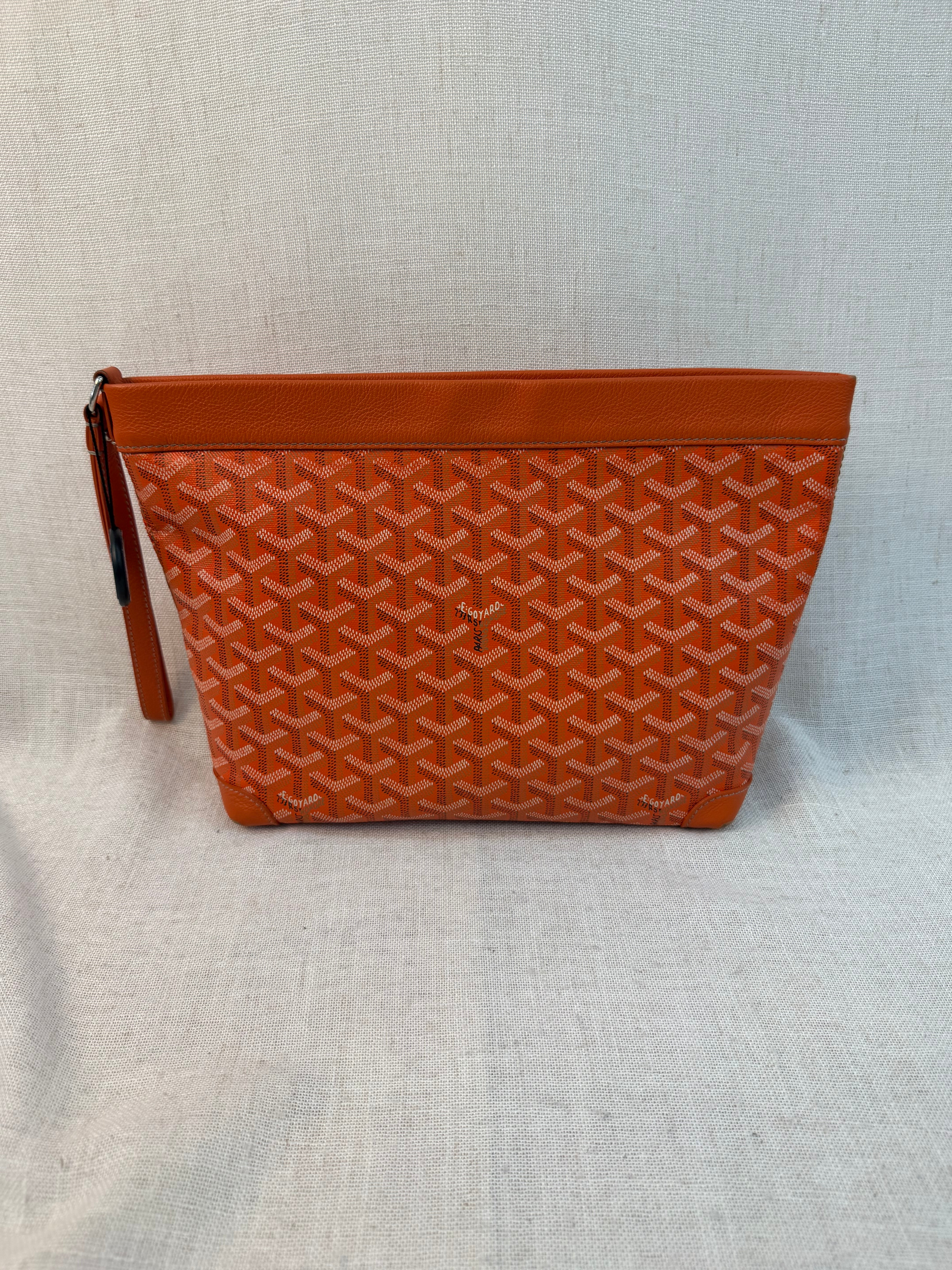 Goyard Orange Goyardine Conti Pouch