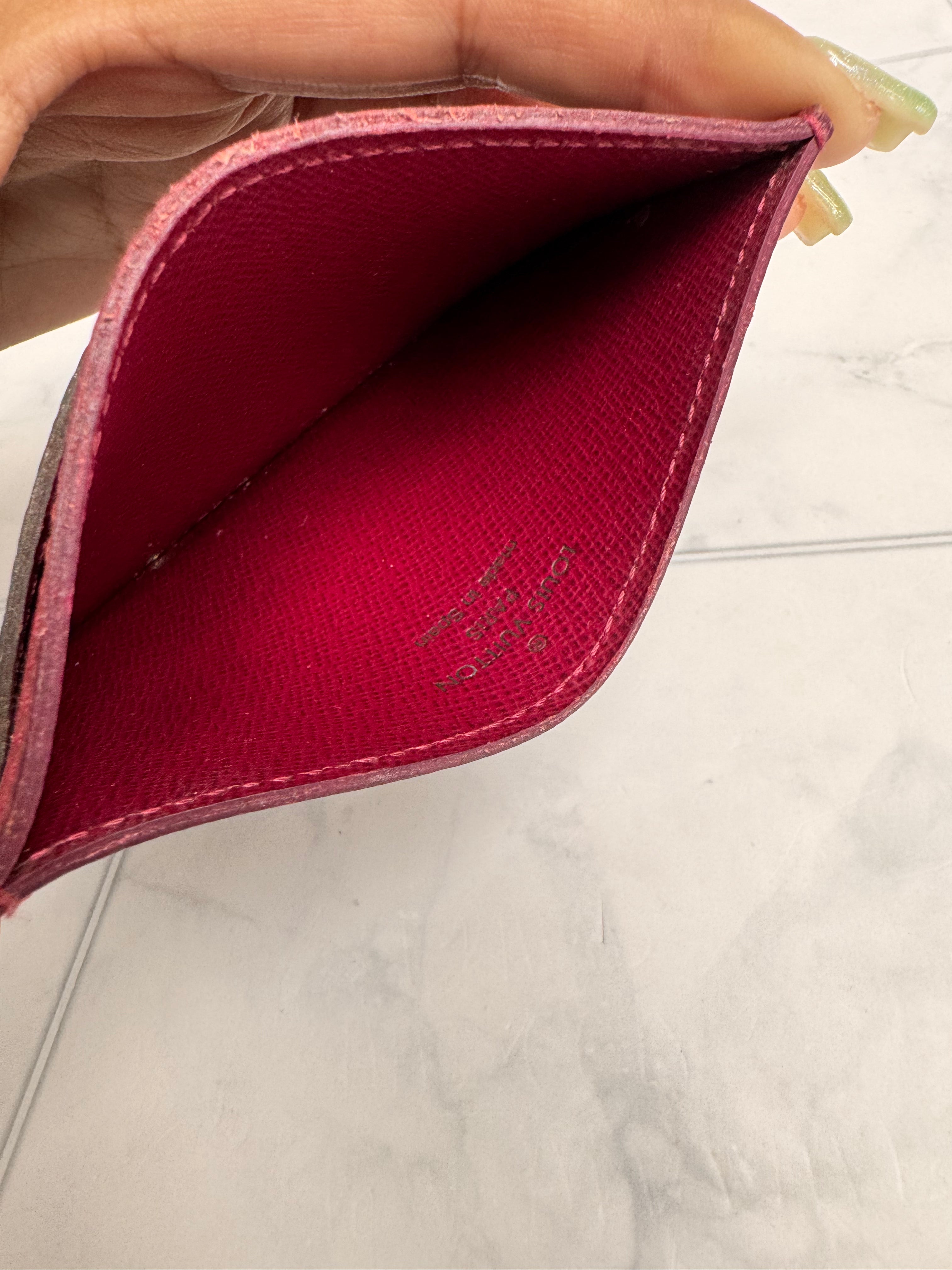 Louis Vuitton Monogram And Fuchsia Card Case